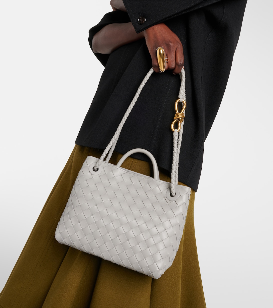 Andiamo Intrecciato Small leather tote bag | Bottega Veneta