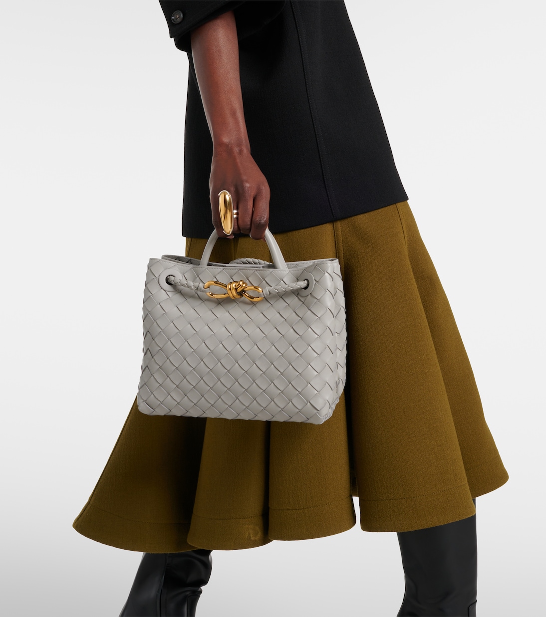 Andiamo Intrecciato Small leather tote bag | Bottega Veneta