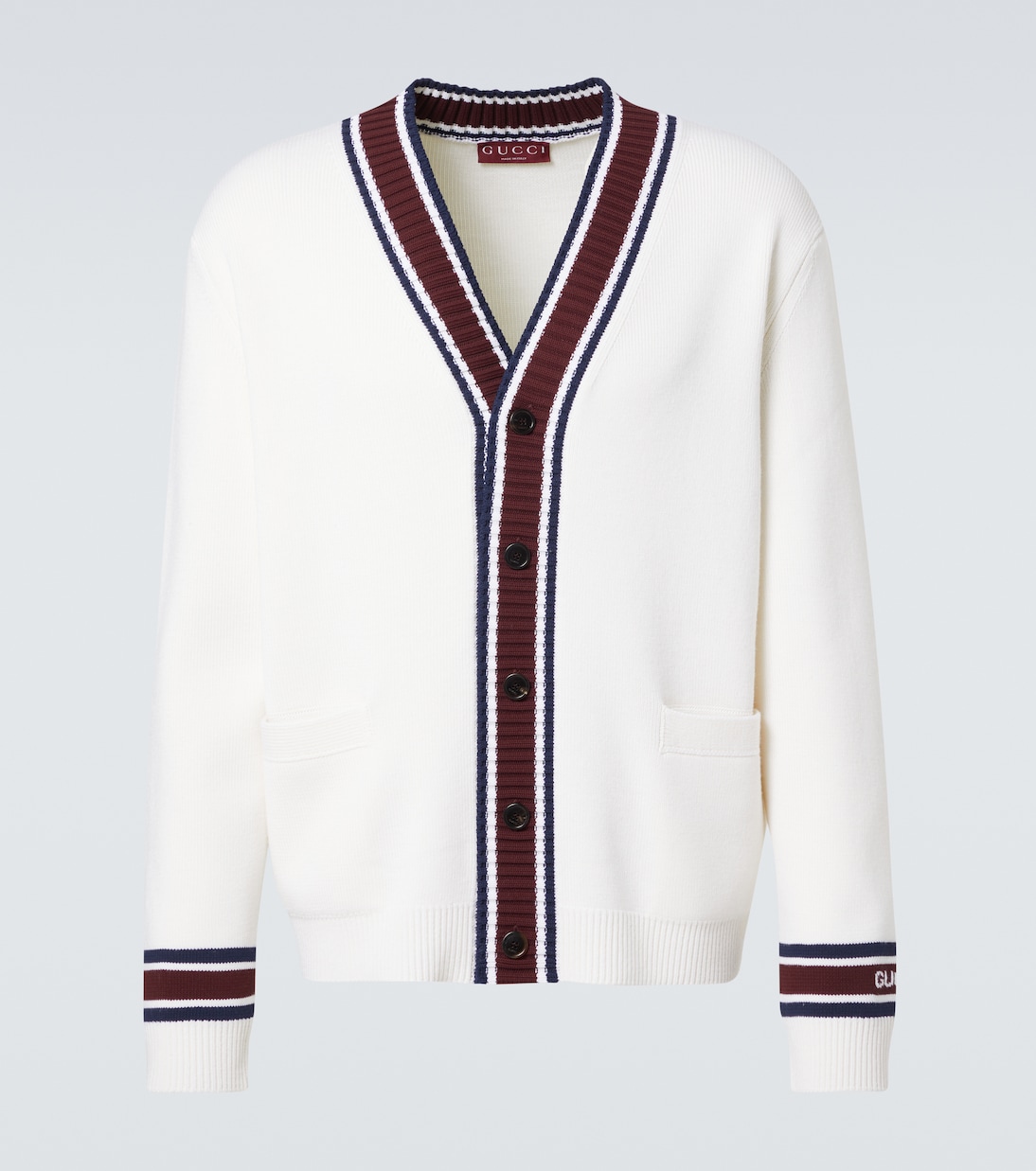 Cardigan in lana con intarsi | Gucci