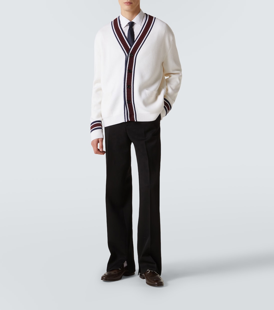 Cardigan in lana con intarsi | Gucci