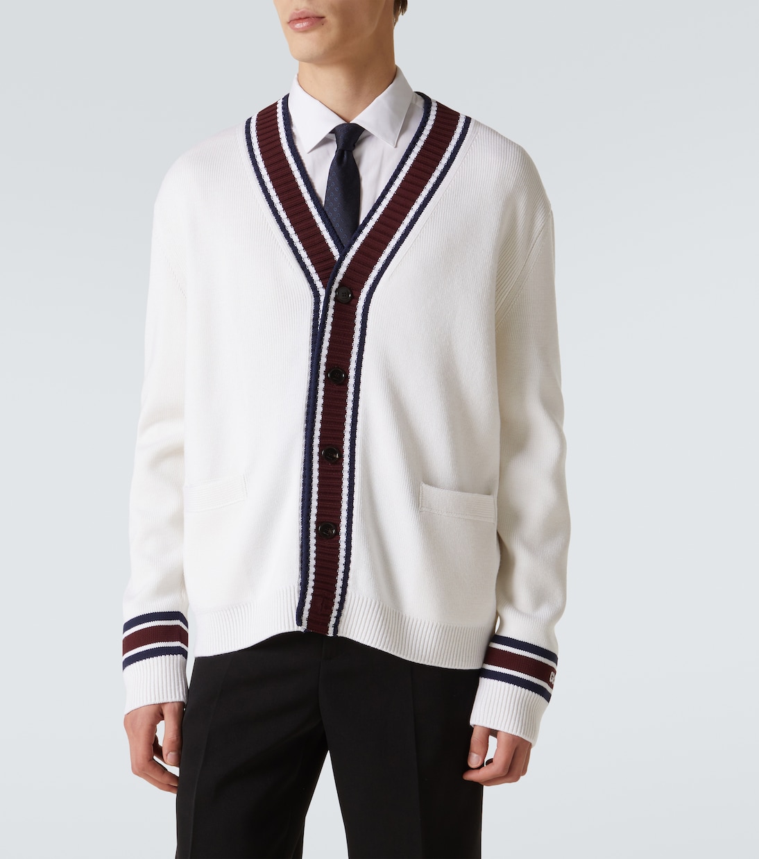 Cardigan in lana con intarsi | Gucci