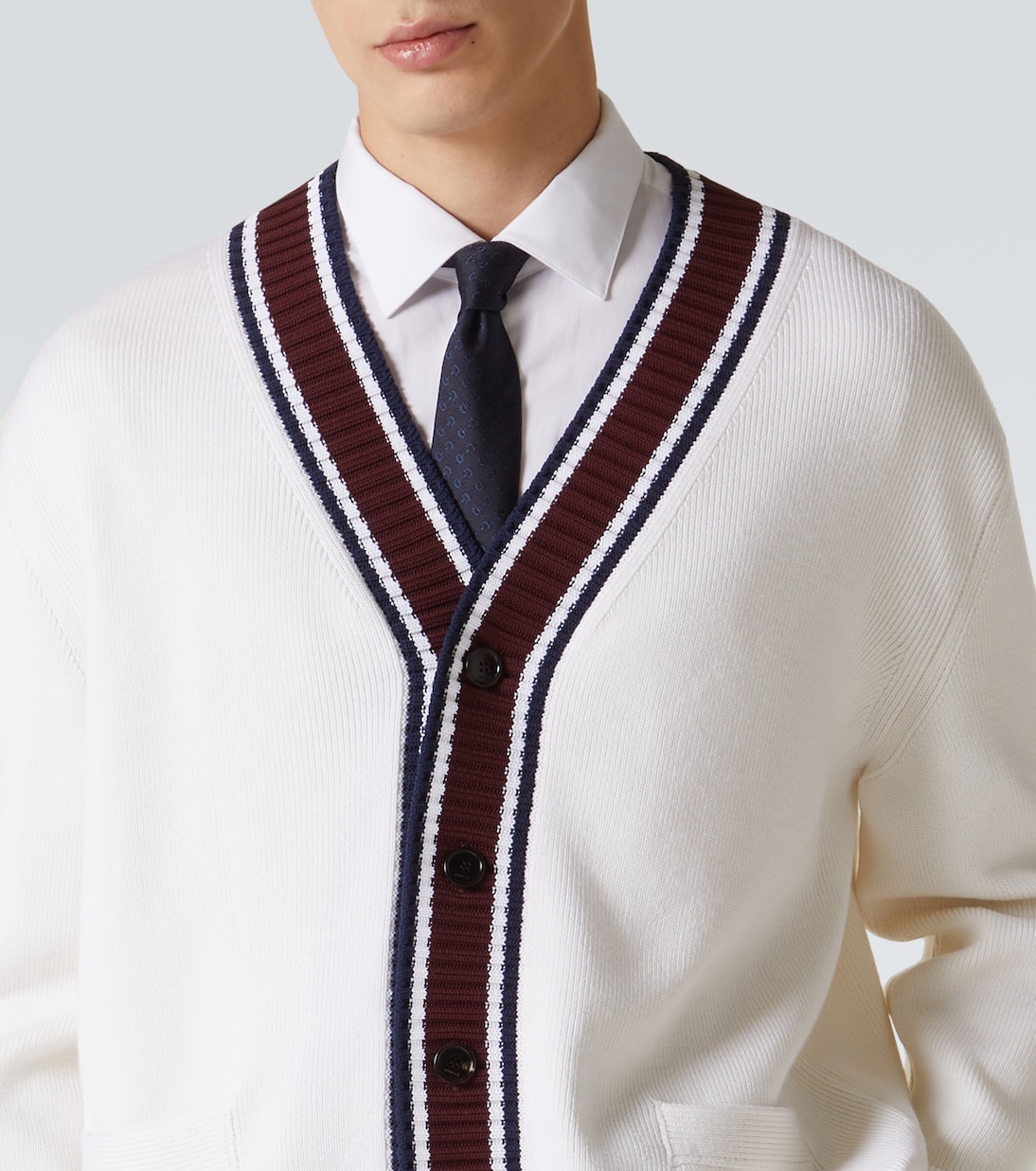 Cardigan in lana con intarsi | Gucci