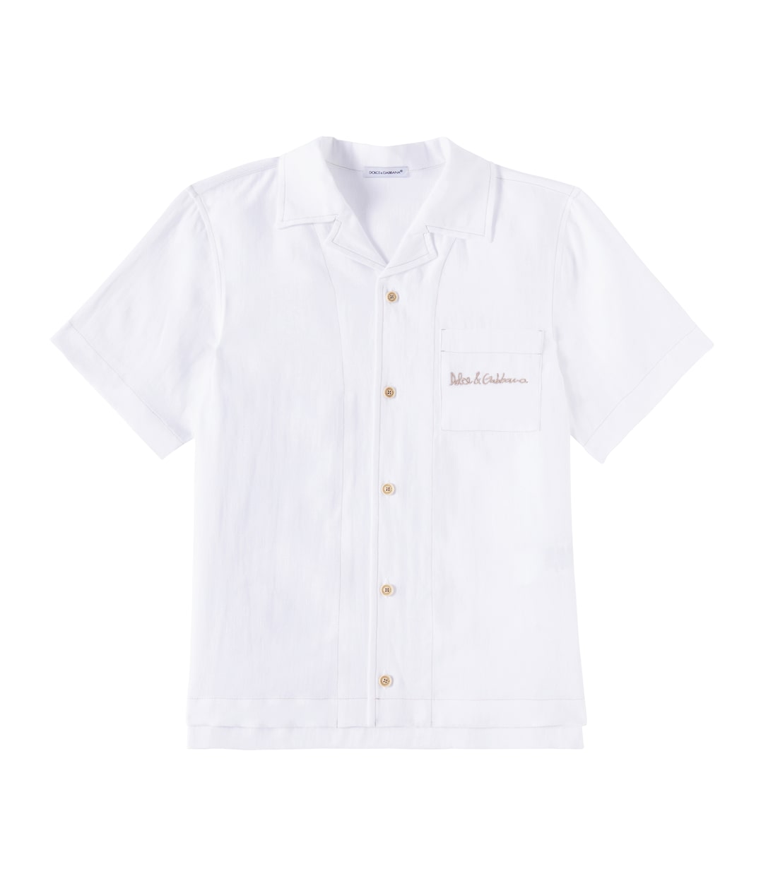 Camisa de lino con bordado | Dolce&Gabbana Kids