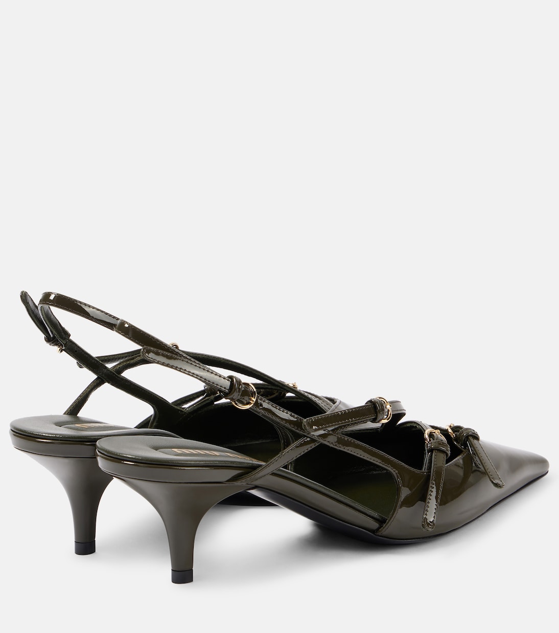 Escarpins slingback en cuir verni | Miu Miu