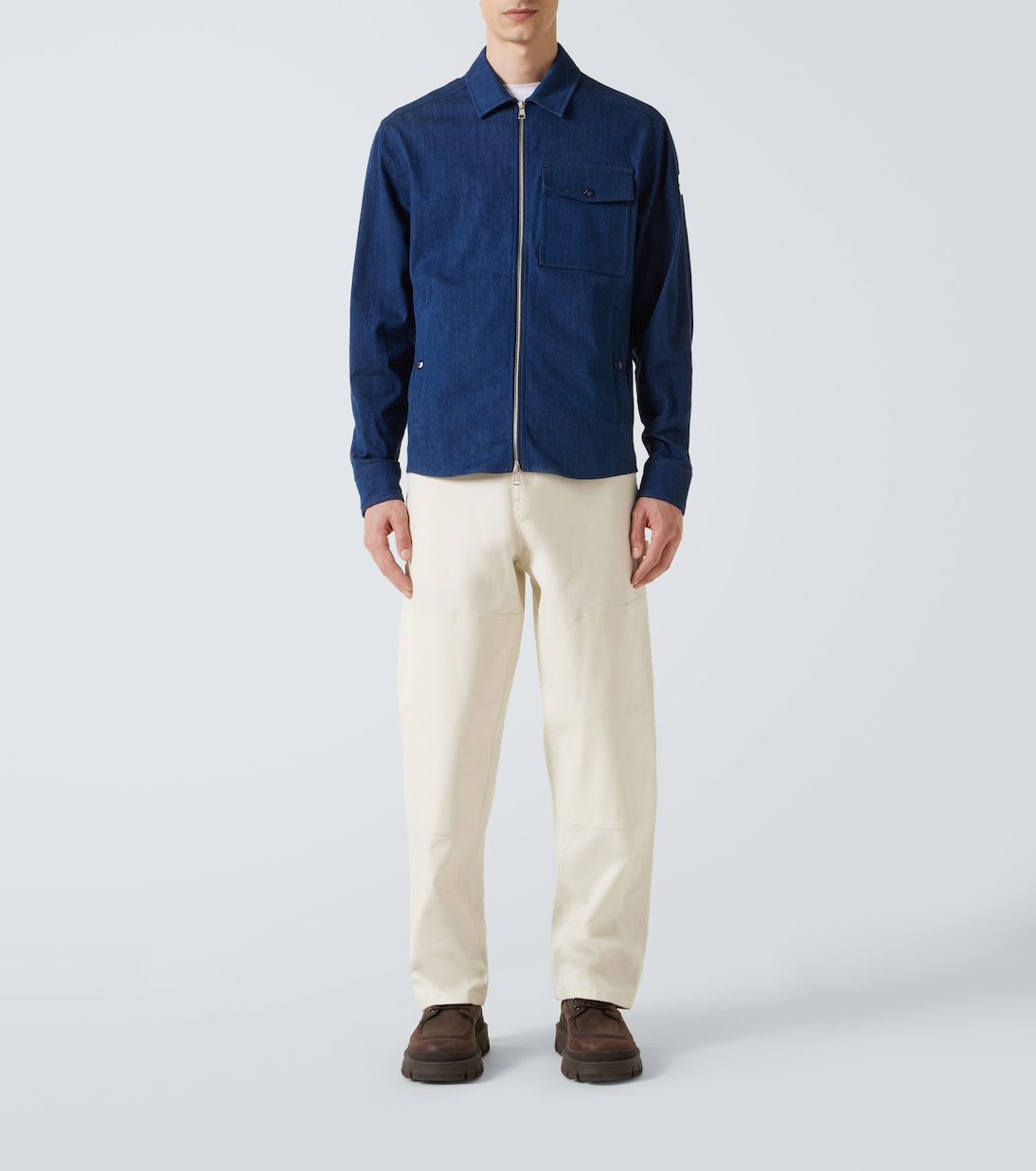 Chaqueta en denim con cremallera | Moncler