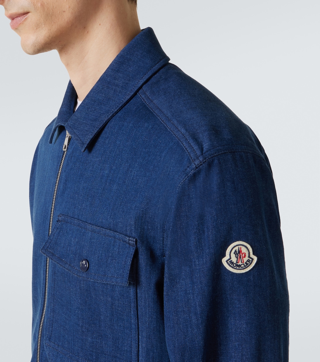 Chaqueta en denim con cremallera | Moncler