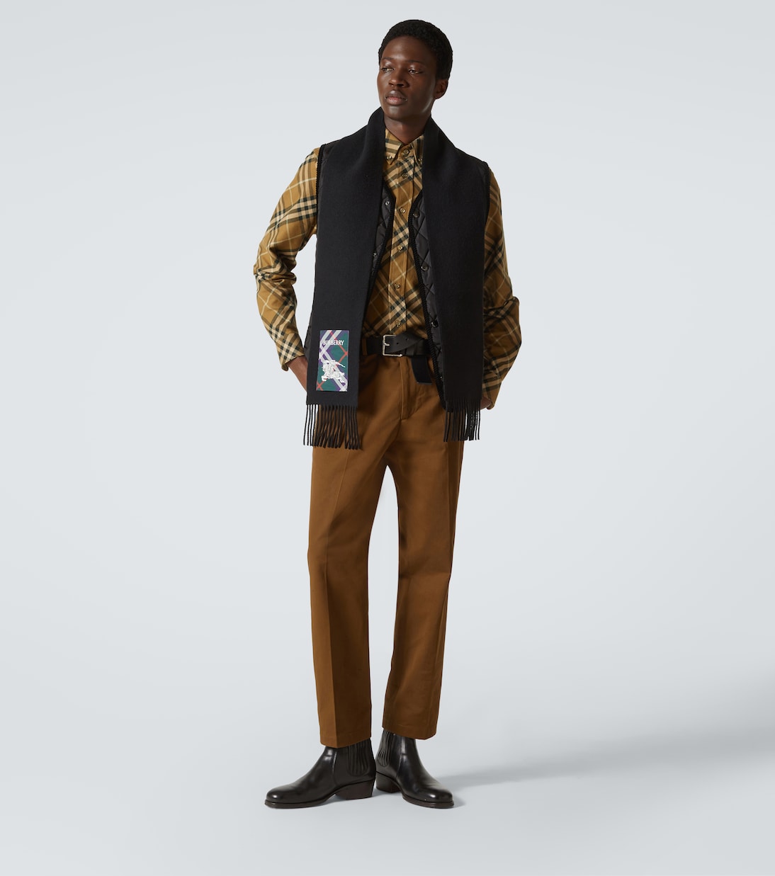Logo patch-appliqué cashmere scarf | Burberry