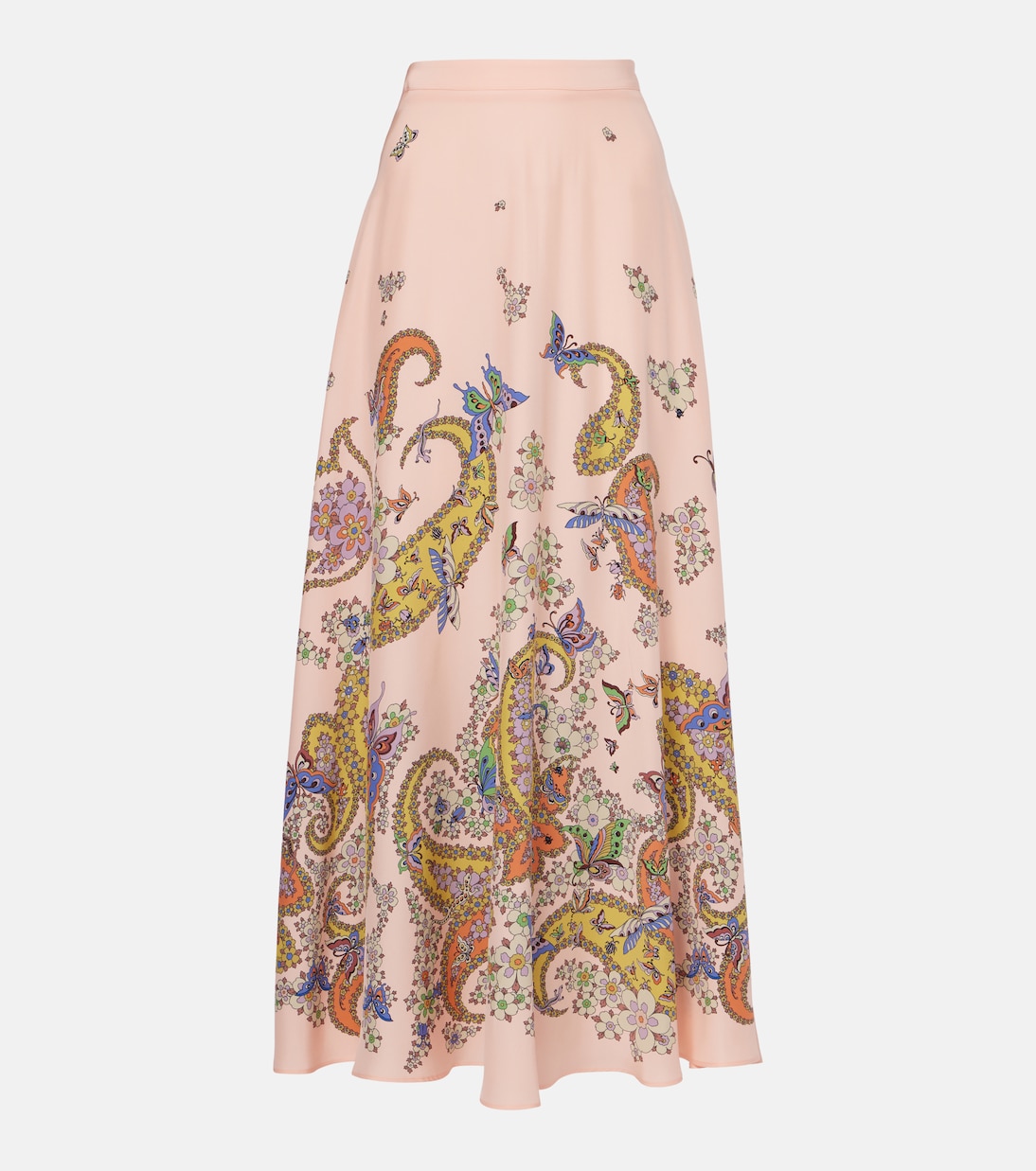 Falda larga de crepé de china de seda | Etro