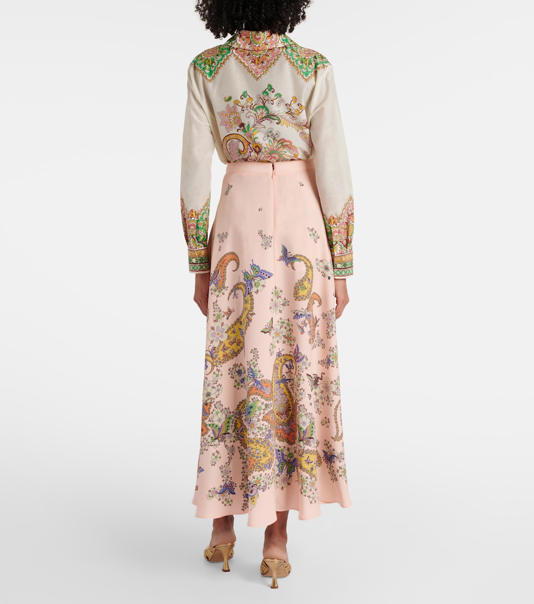Falda larga de crepé de china de seda | Etro