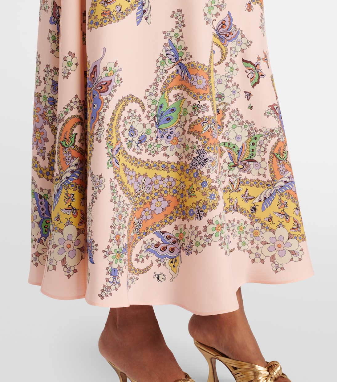 Falda larga de crepé de china de seda | Etro