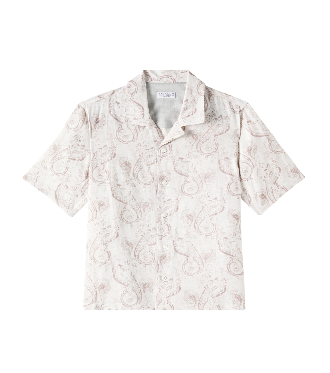 Chemise en lin à motif cachemire | Brunello Cucinelli Kids