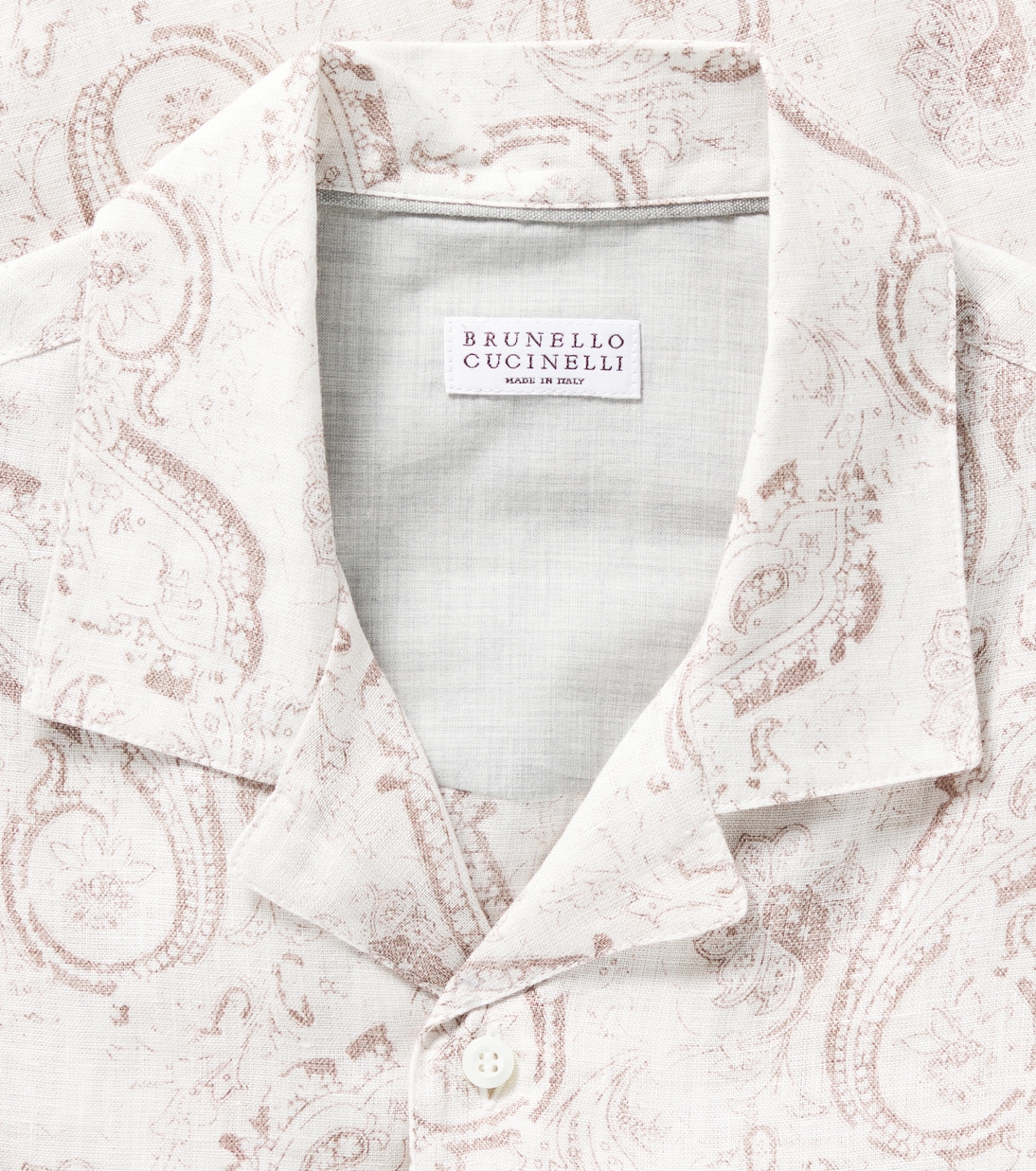 Chemise en lin à motif cachemire | Brunello Cucinelli Kids