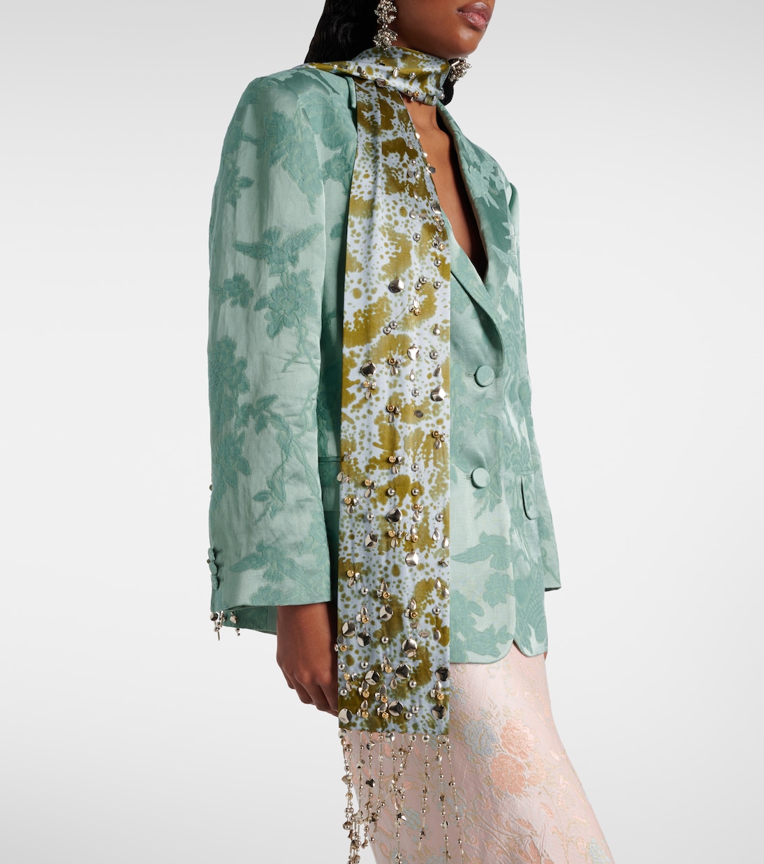 Foulard in seta con decorazioni | Dries Van Noten