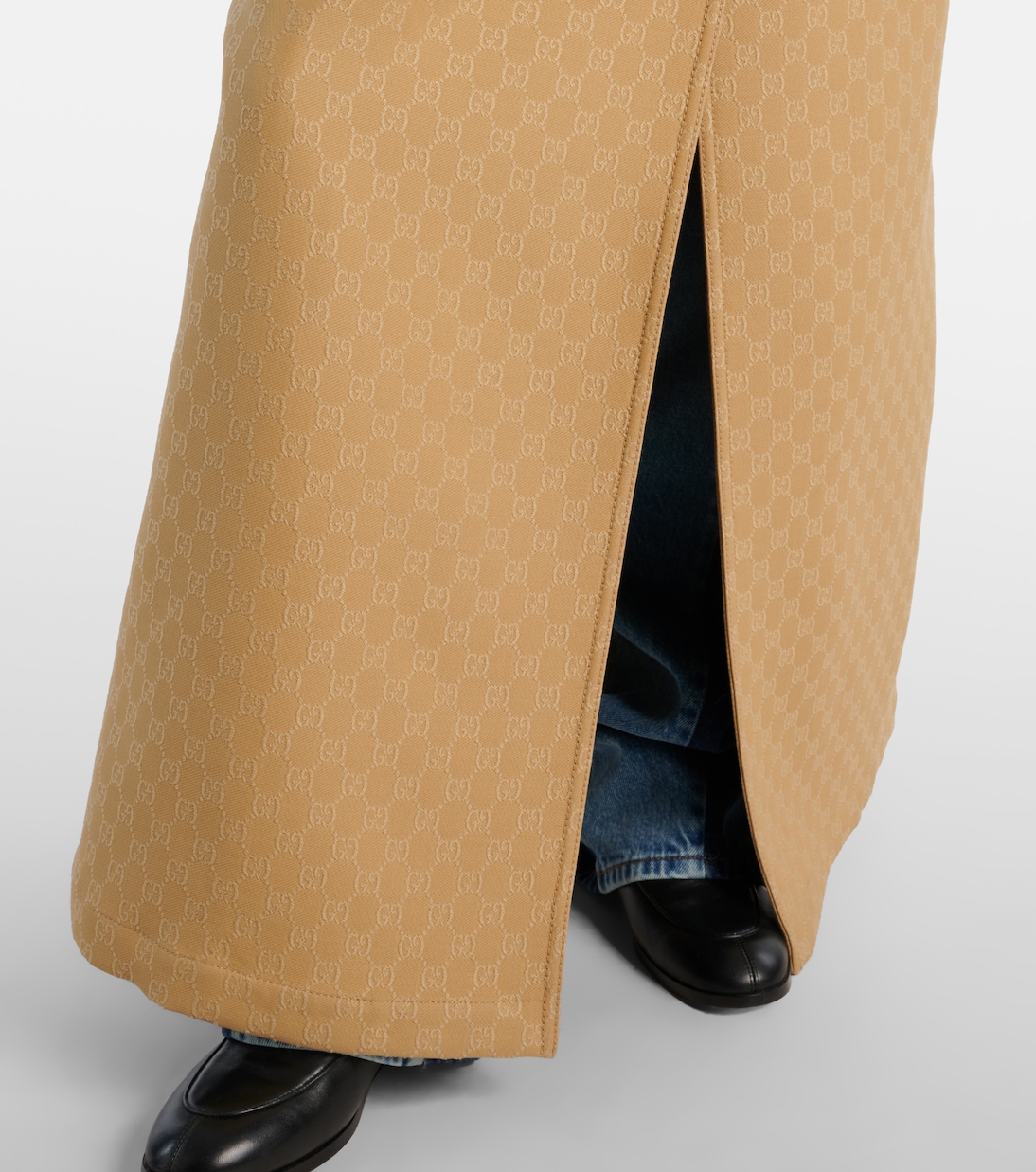 Trench in crêpe di lana e seta GG | Gucci