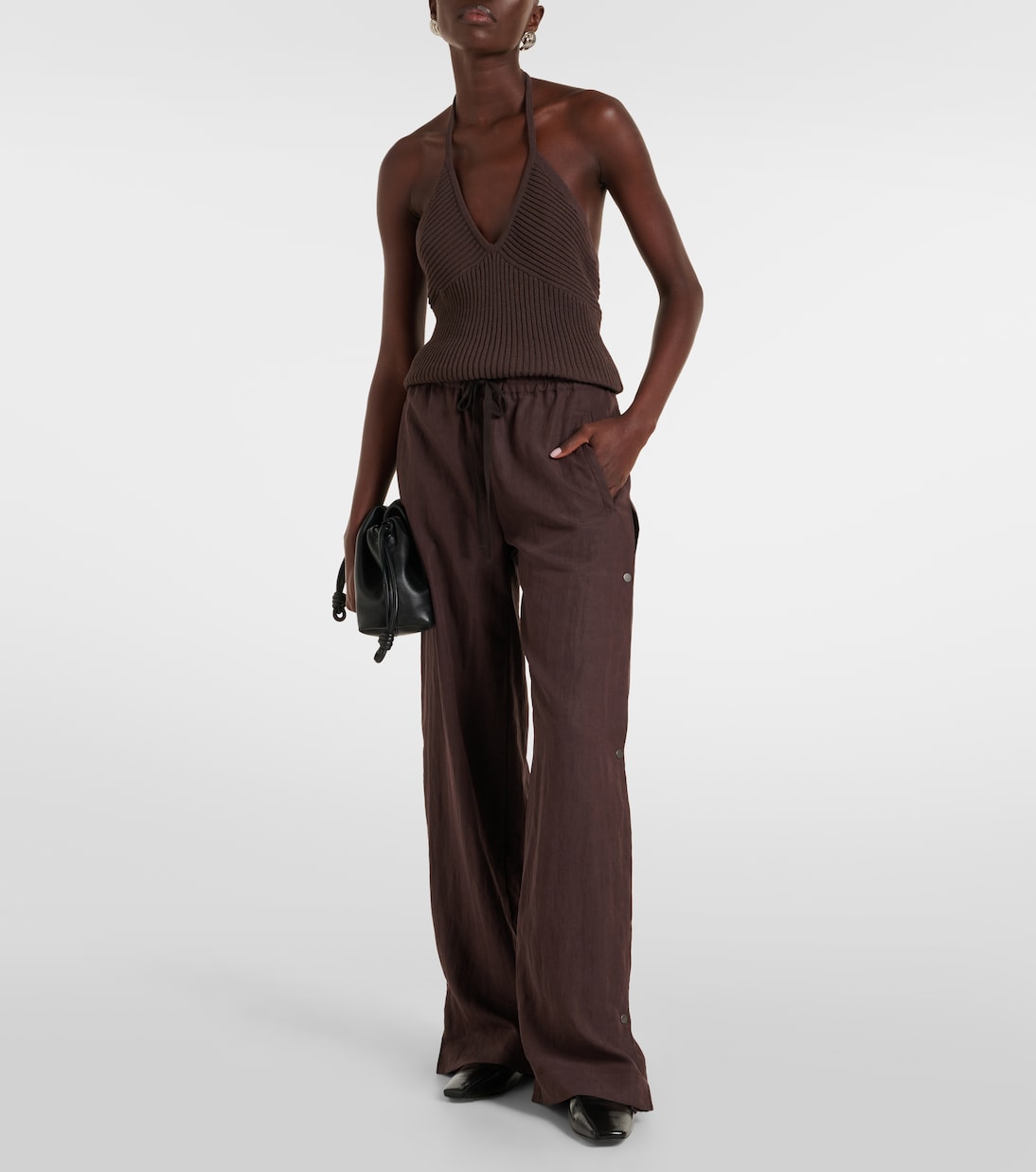 Halterneck cotton-blend top | Vince