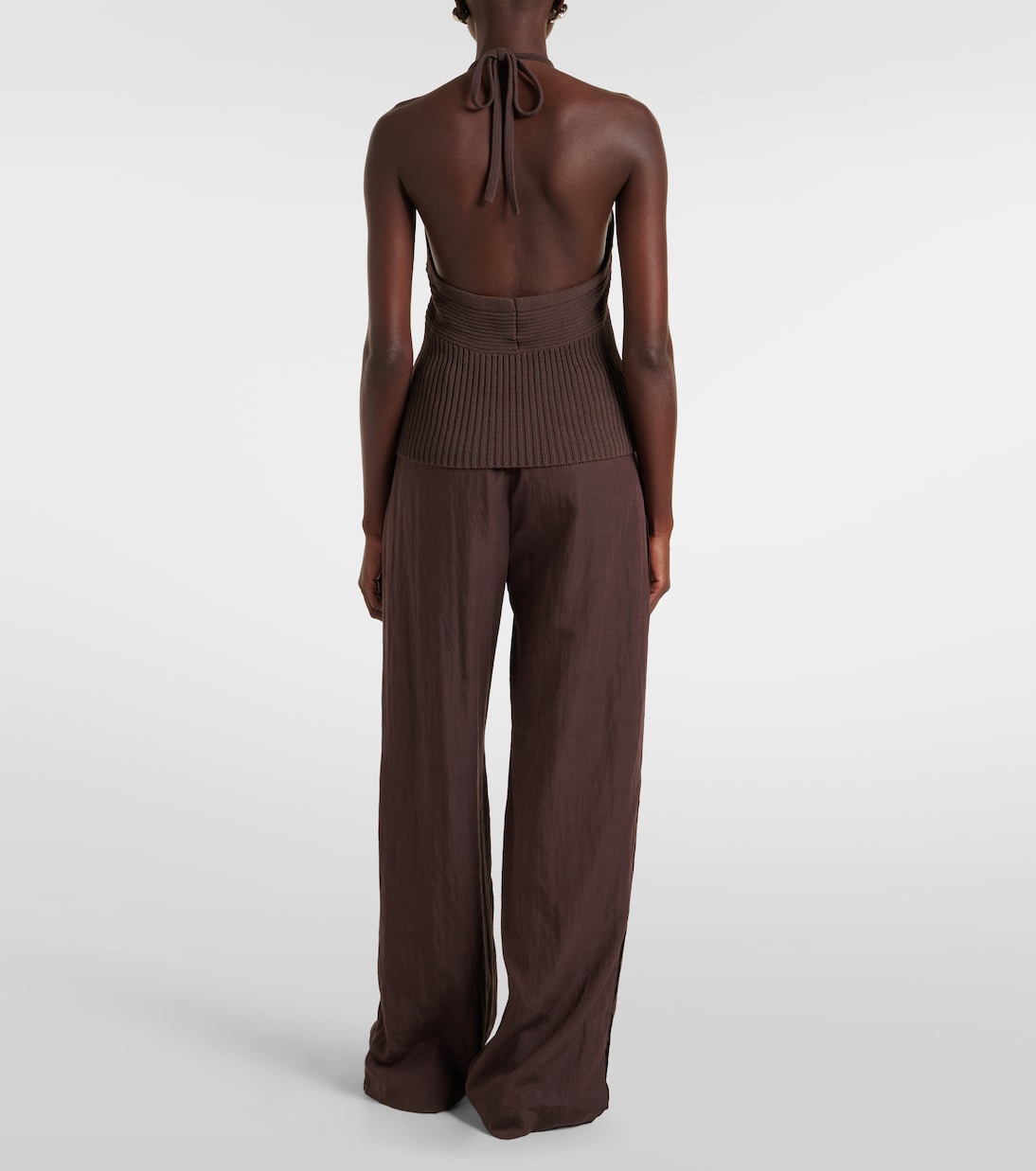 Halterneck cotton-blend top | Vince