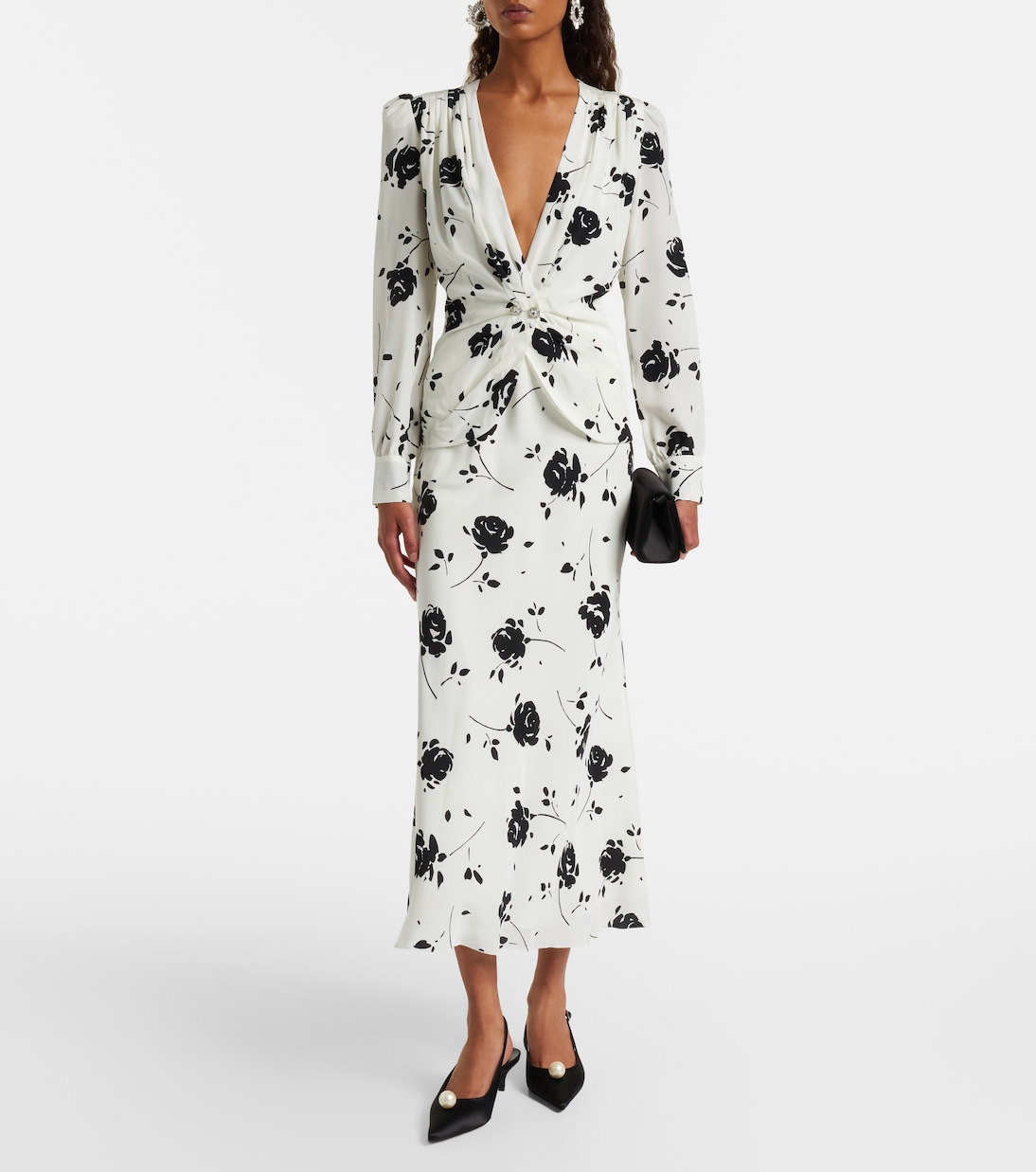Floral silk midi dress | Alessandra Rich