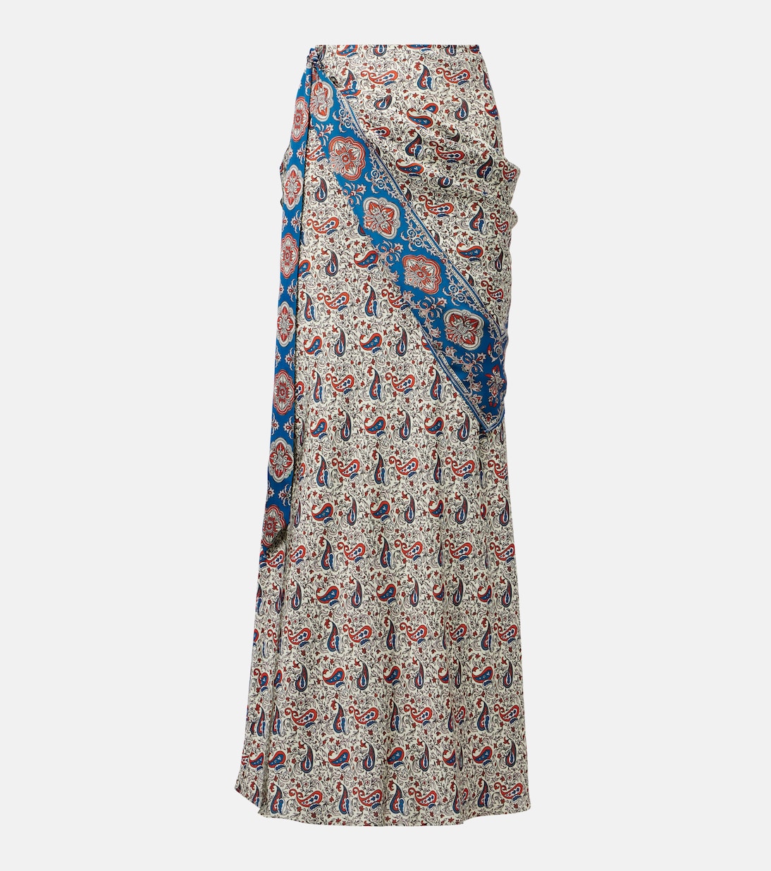Paisley satin maxi skirt | Rabanne