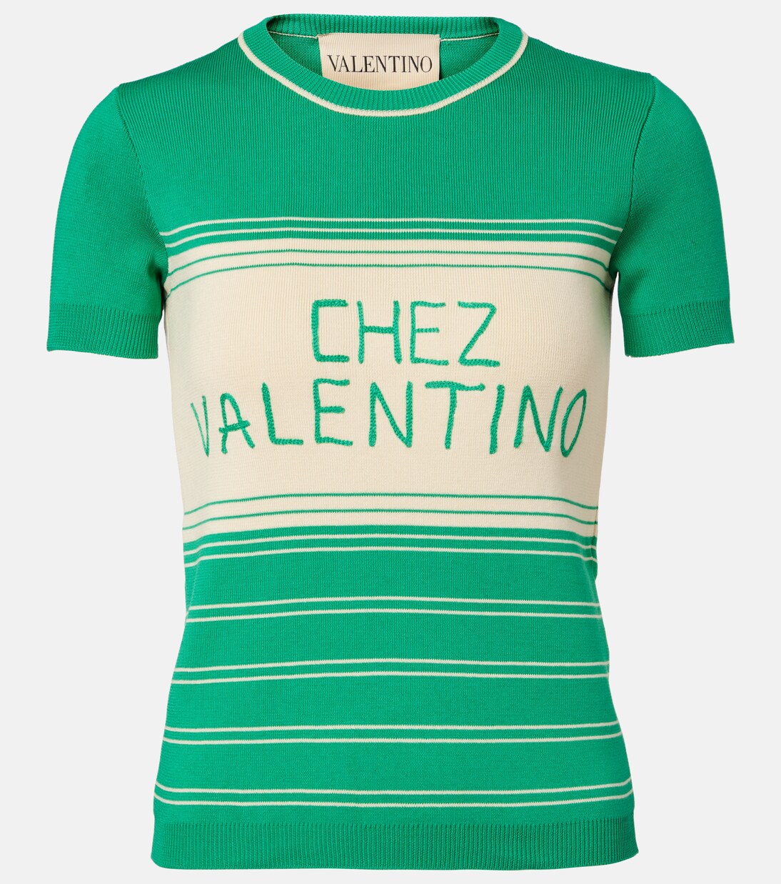 Chez Valentino striped cotton top | Valentino