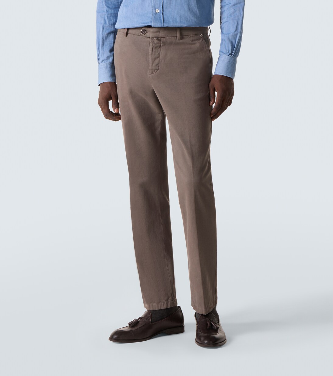 Cotton and cashmere slim chinos | Kiton