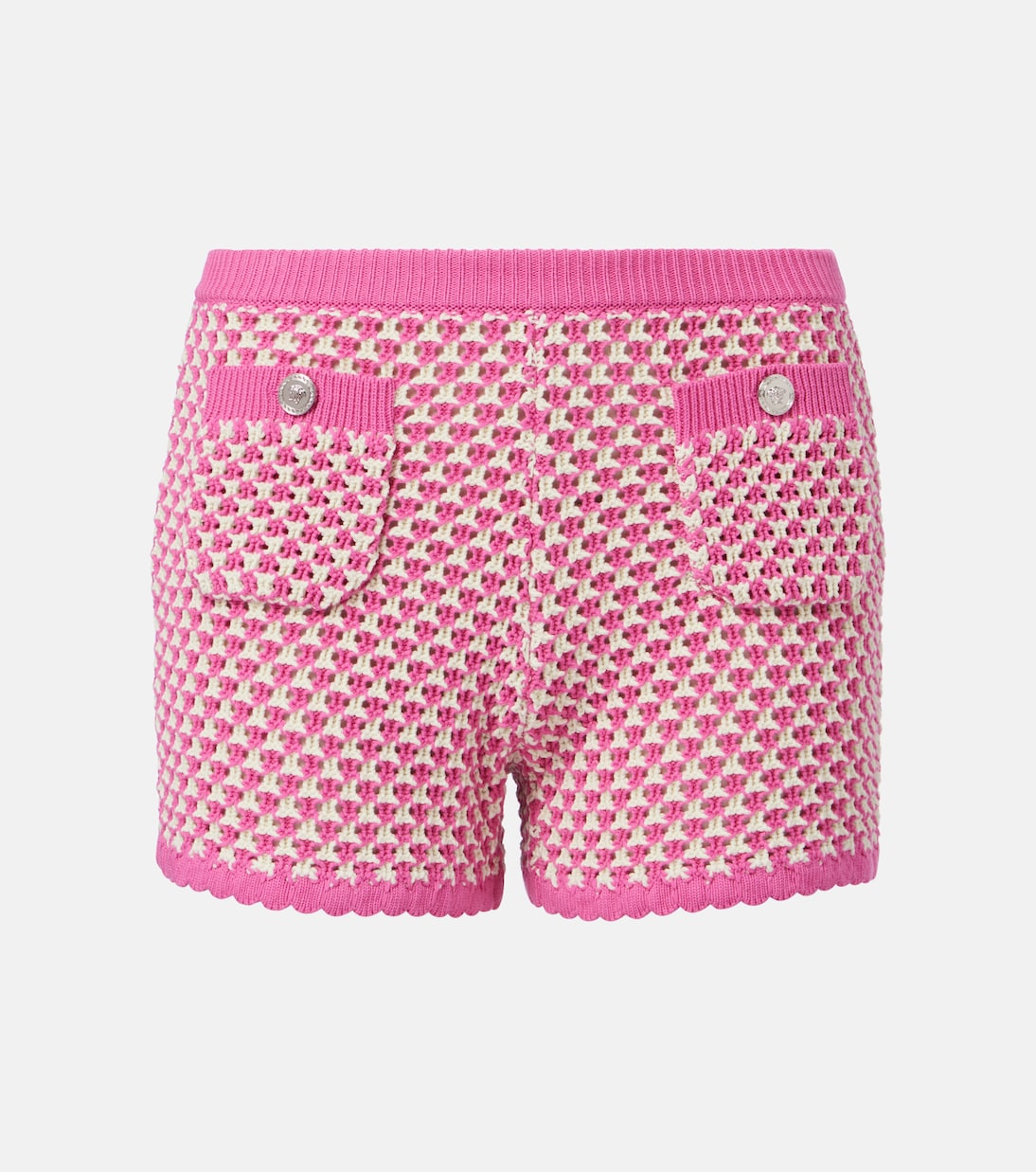 Shorts de croché en mezcla de algodón | Versace
