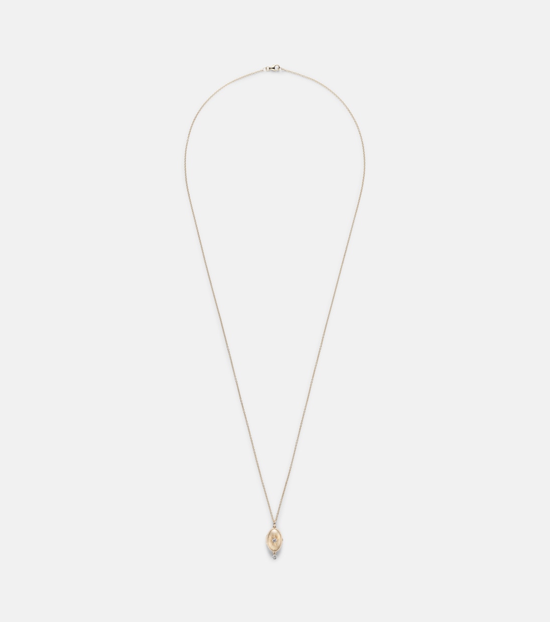 9kt gold locket necklace with diamonds | Persée