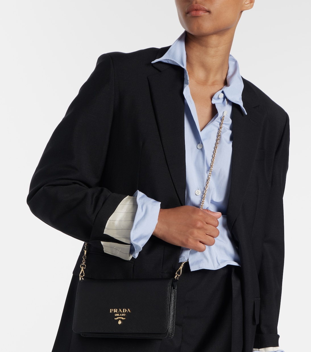 Borsa a spalla Saffiano Mini in pelle | Prada