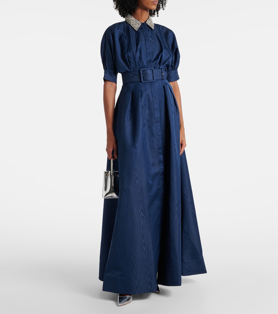 Hemdblusenkleid Cielo aus Seide mit Kristallen | Rebecca Vallance