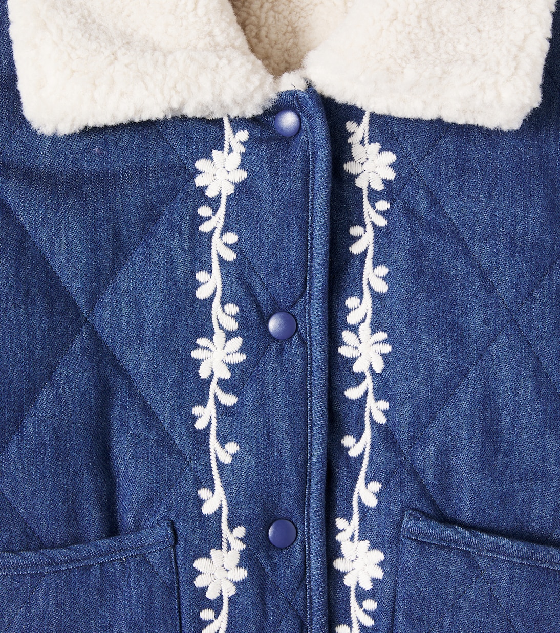 New Anna cotton denim quilted jacket | C'era Una Volta