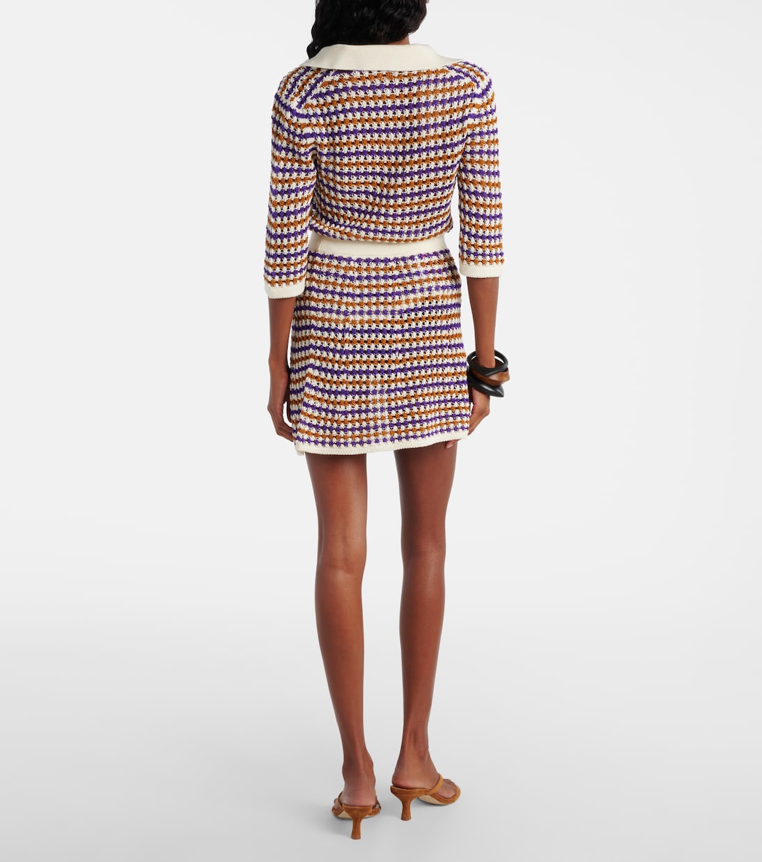 Design open-knit cotton-blend miniskirt | Eres
