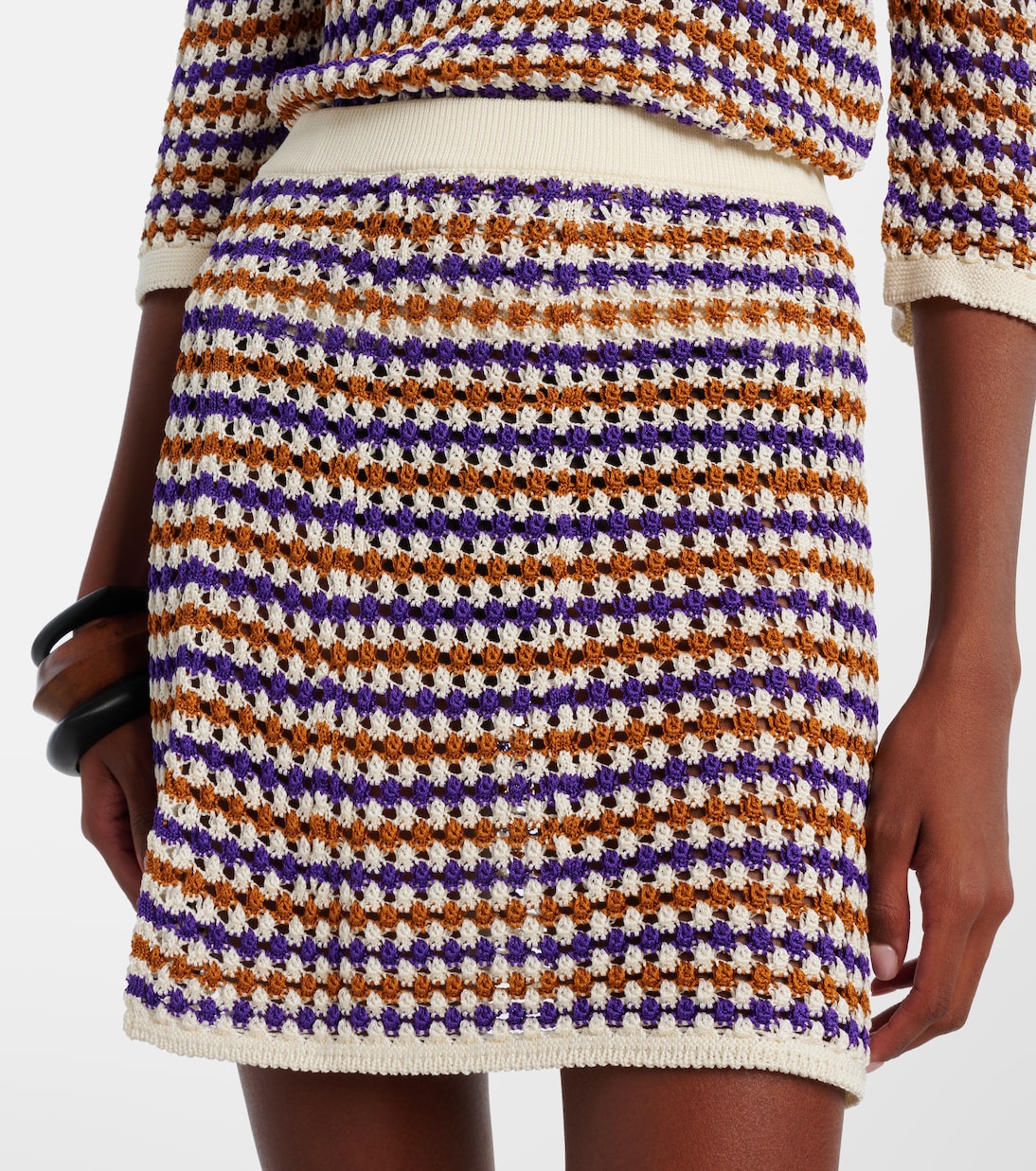 Design open-knit cotton-blend miniskirt | Eres