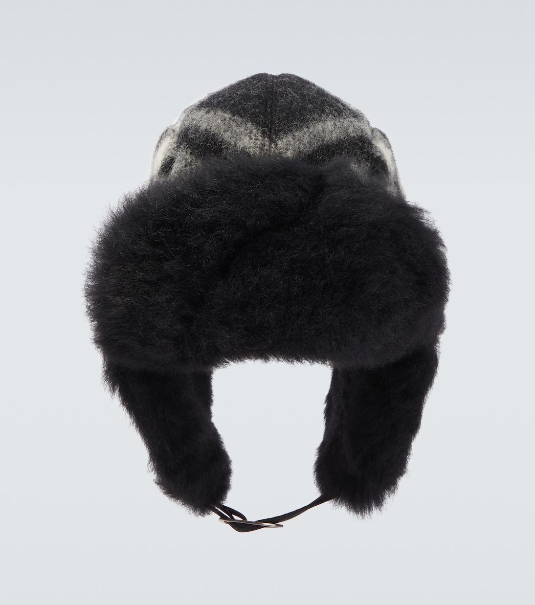 Burberry Check shearling-trimmed wool hat | Burberry