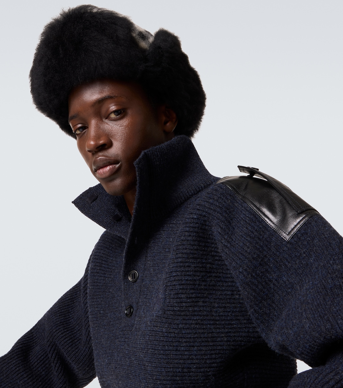 Burberry Check shearling-trimmed wool hat | Burberry