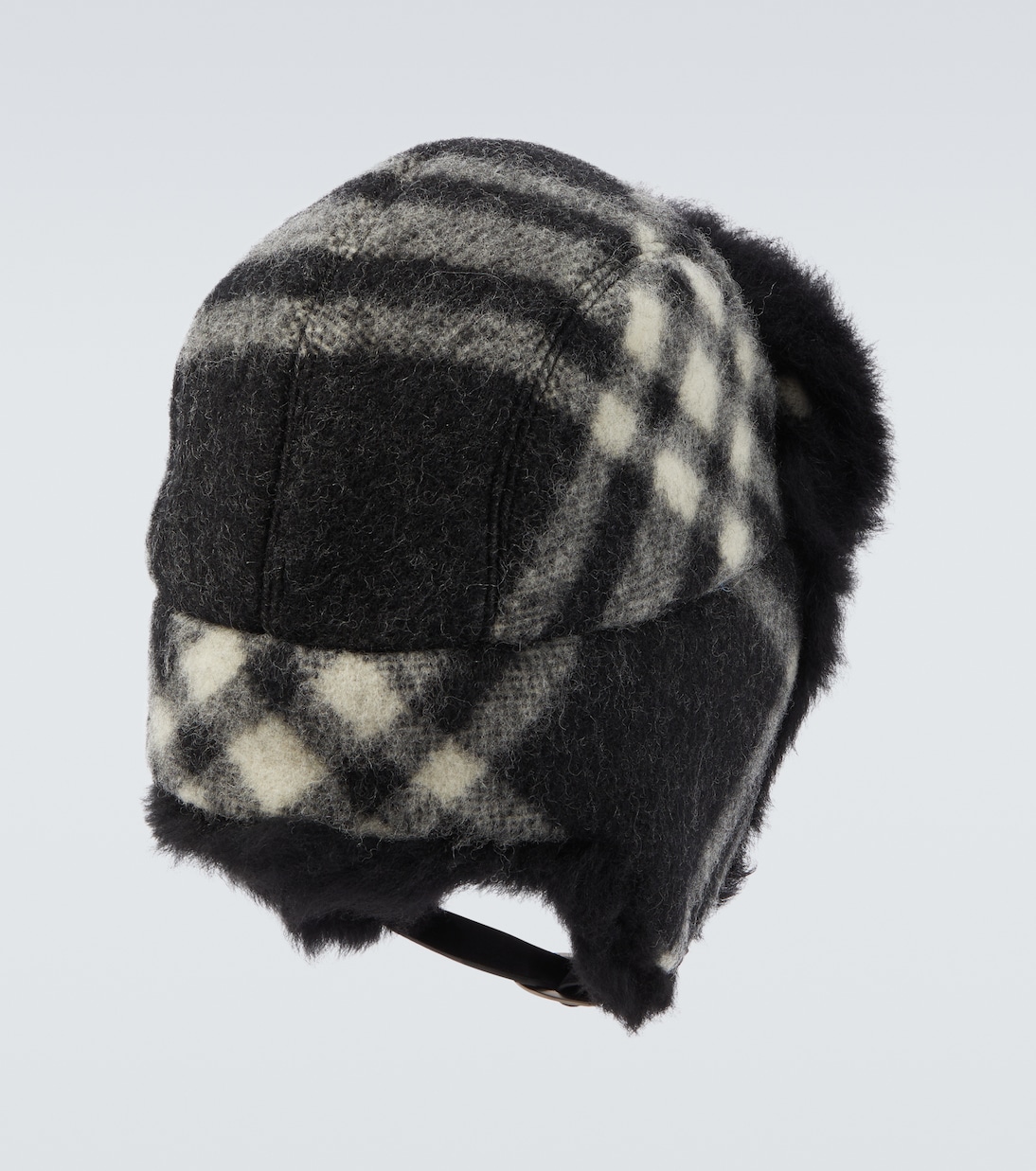 Burberry Check shearling-trimmed wool hat | Burberry
