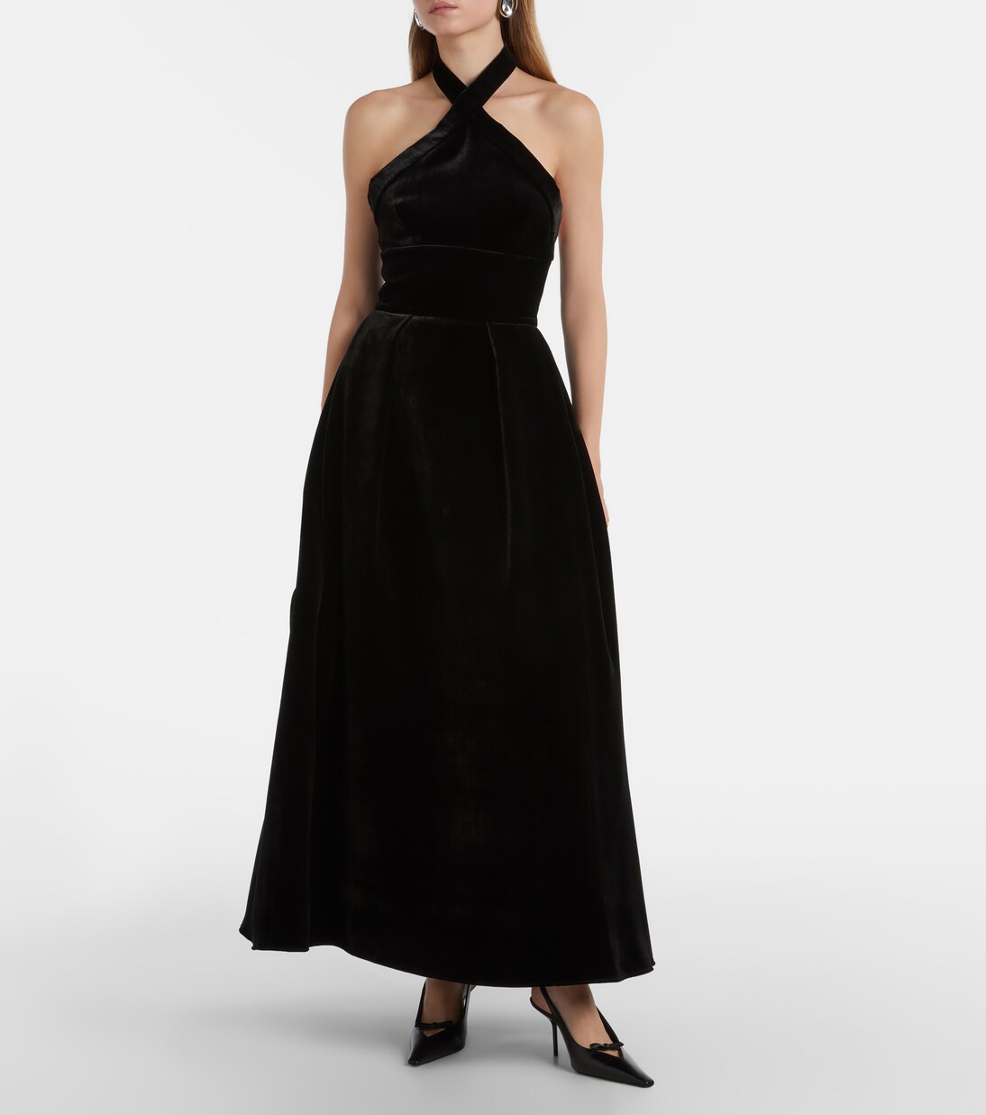 Halterneck velvet gown | Elie Saab