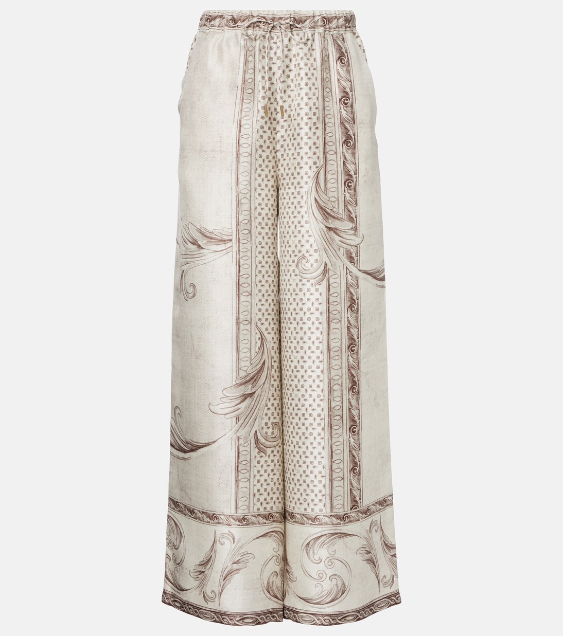 Rive printed silk satin wide-leg pants | Max Mara