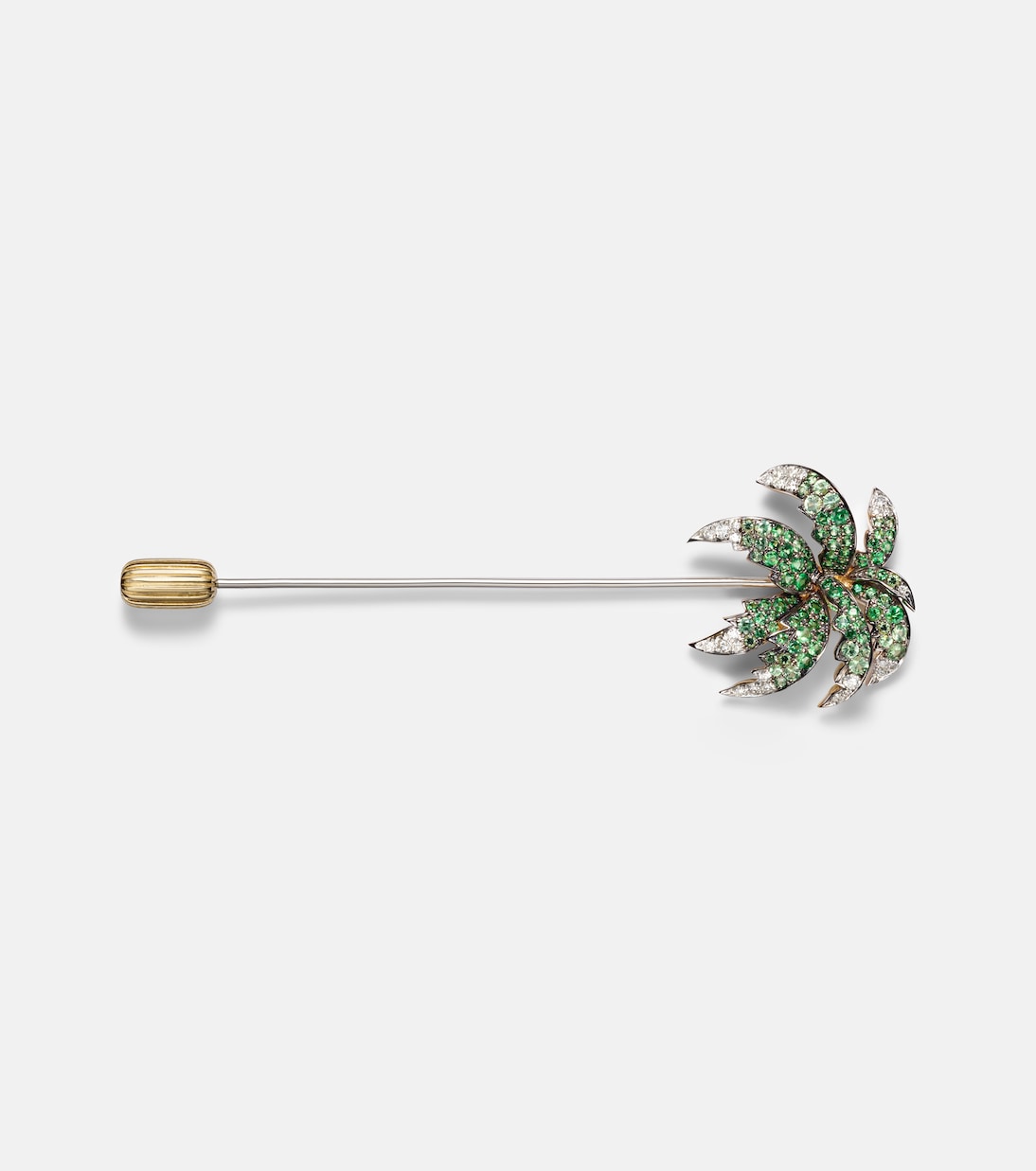 Palmier 9kt gold brooch with tsavorites and diamonds | Yvonne Léon