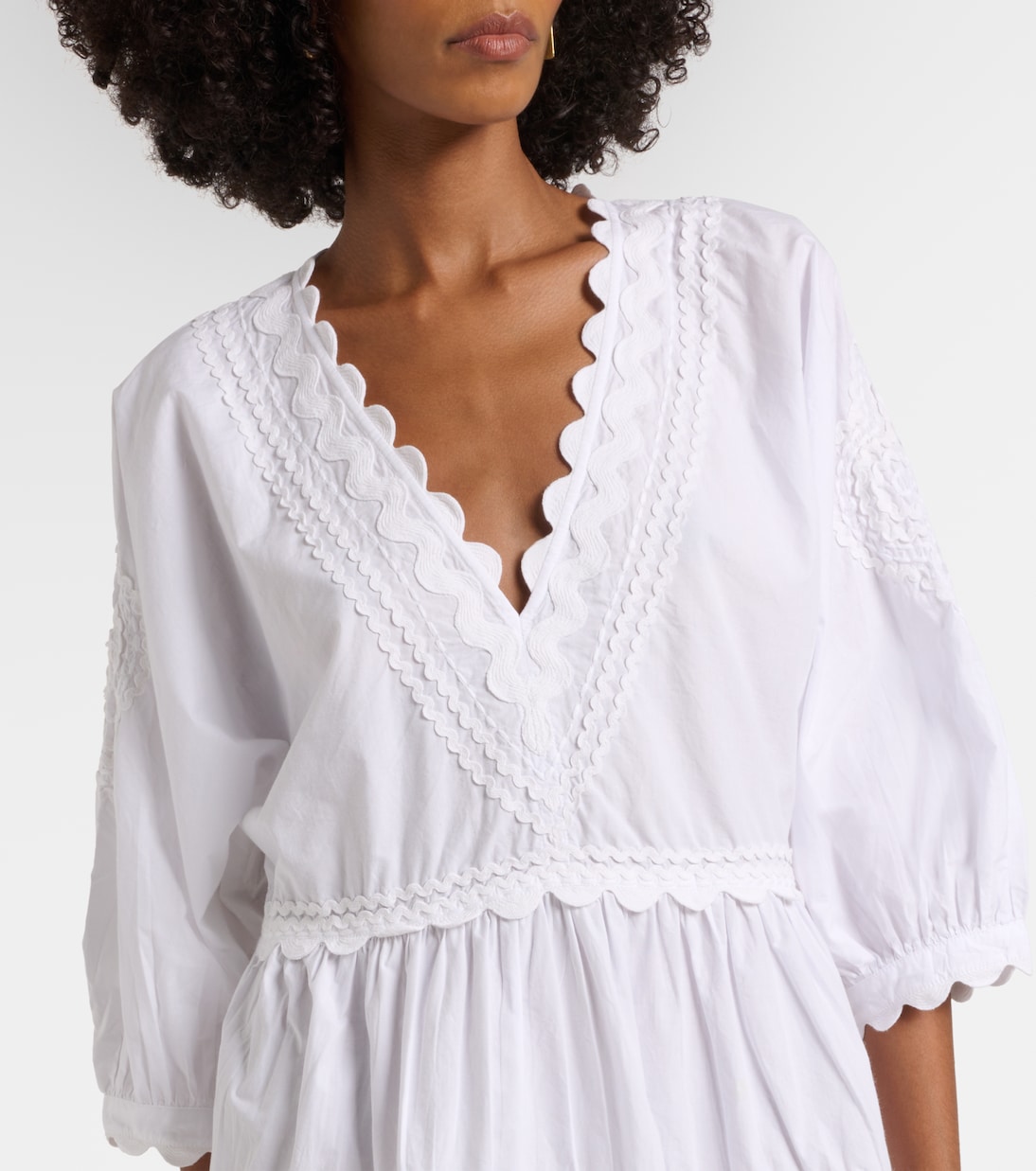 Embroidered cotton poplin minidress | Juliet Dunn