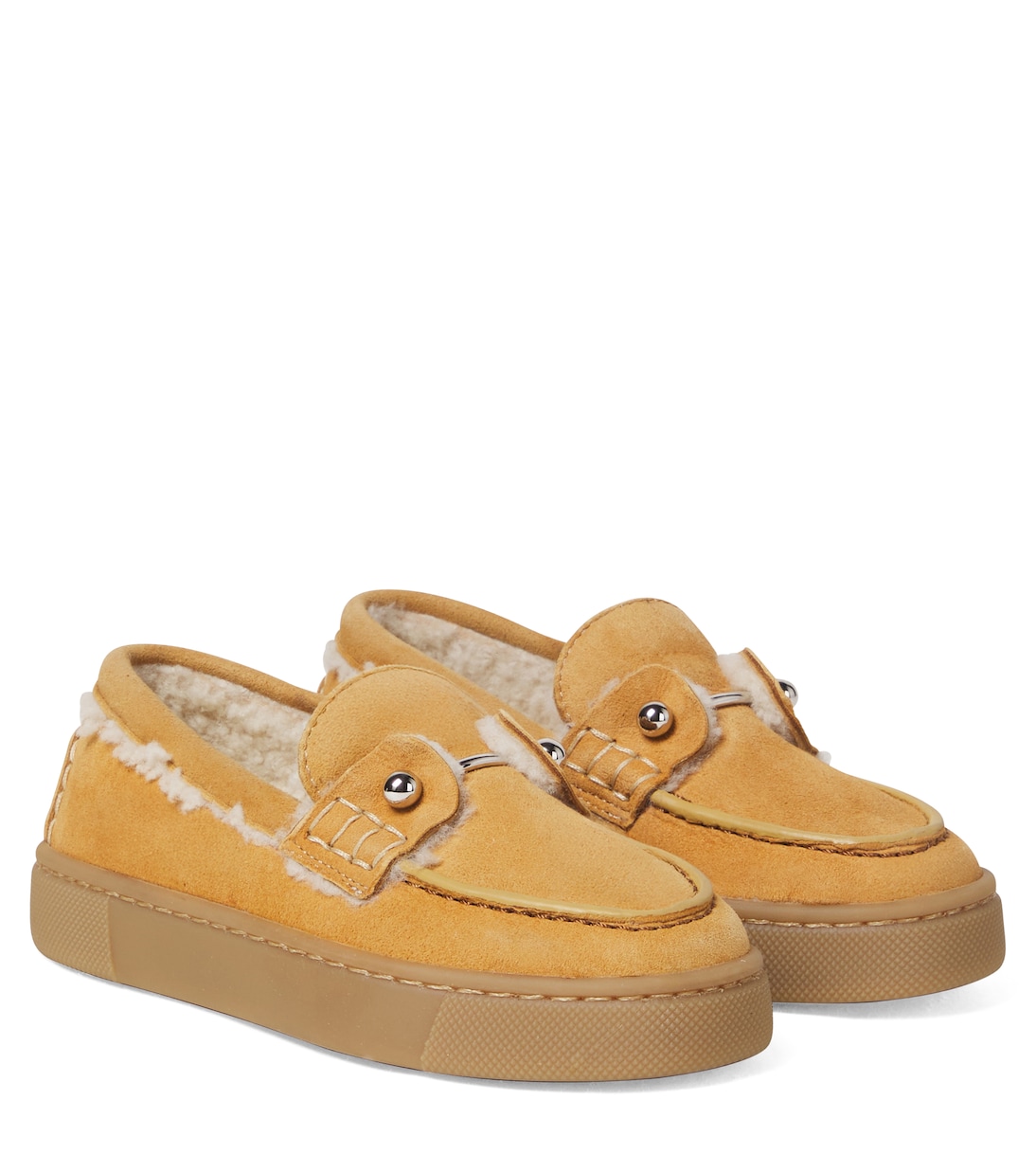 Chambelikid shearling-lined suede loafers | Christian Louboutin Kids