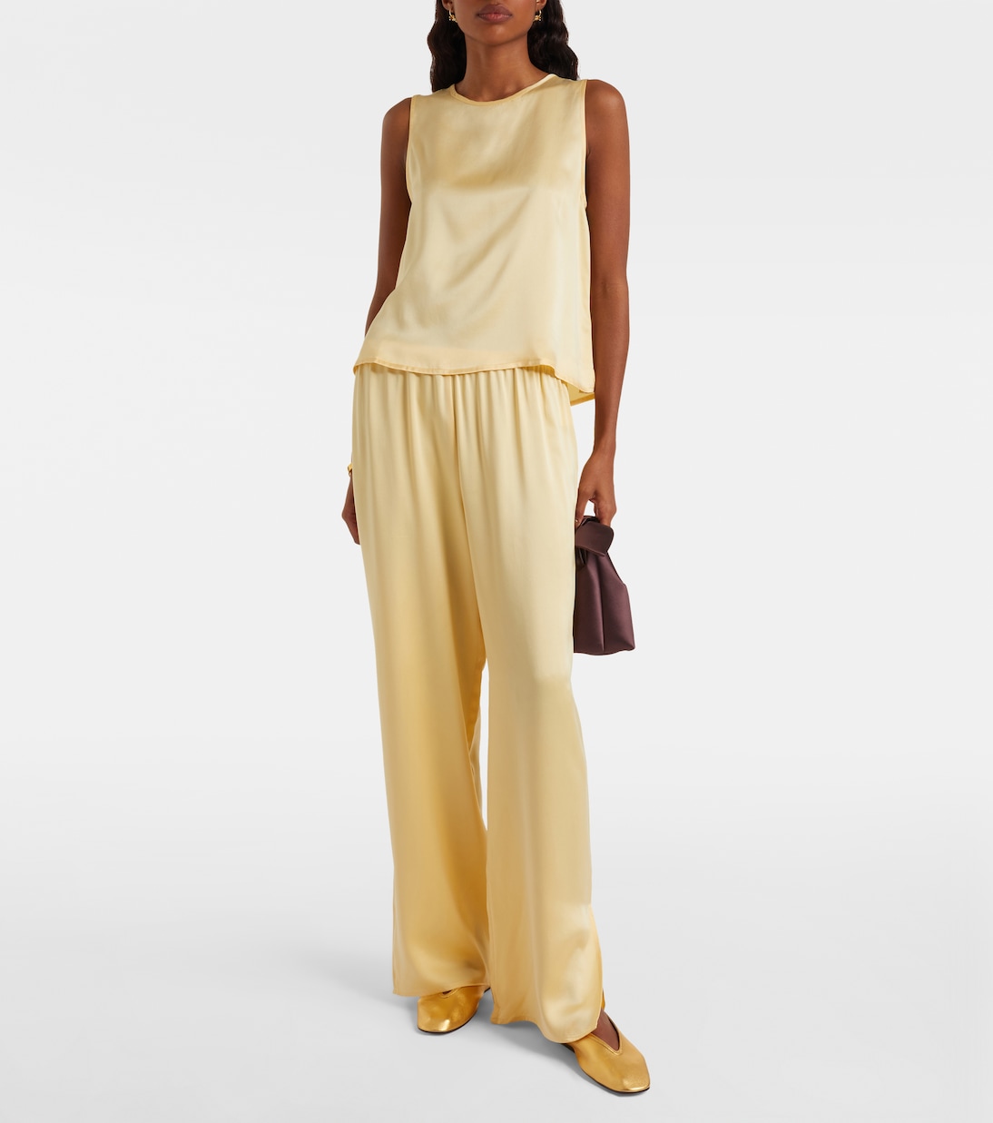 Sofia silk charmeuse tank top | Asceno