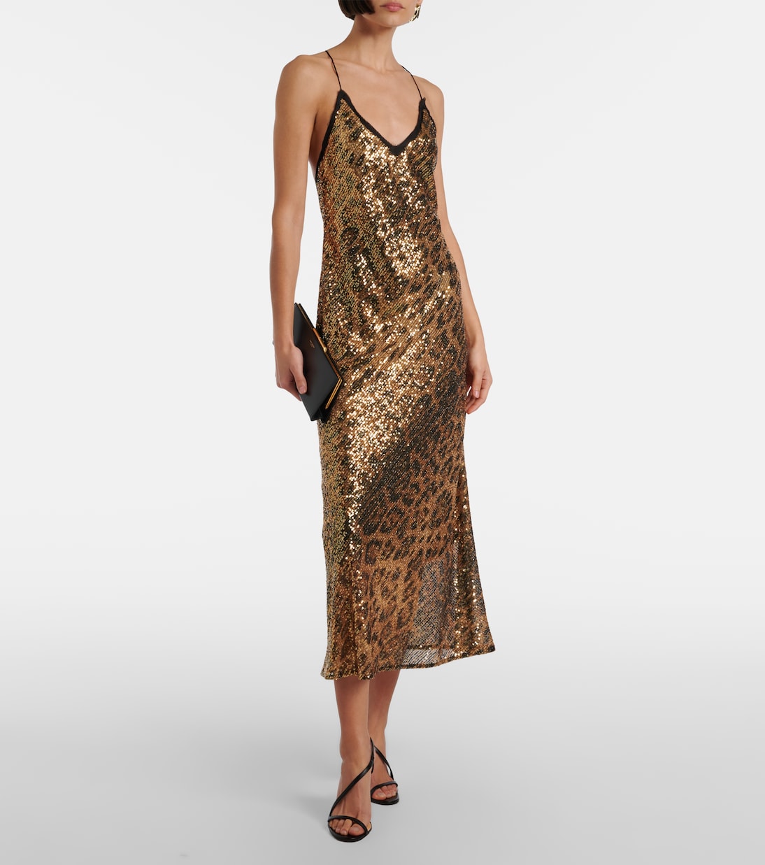 Leopard-print sequined slip dress | Roberto Cavalli