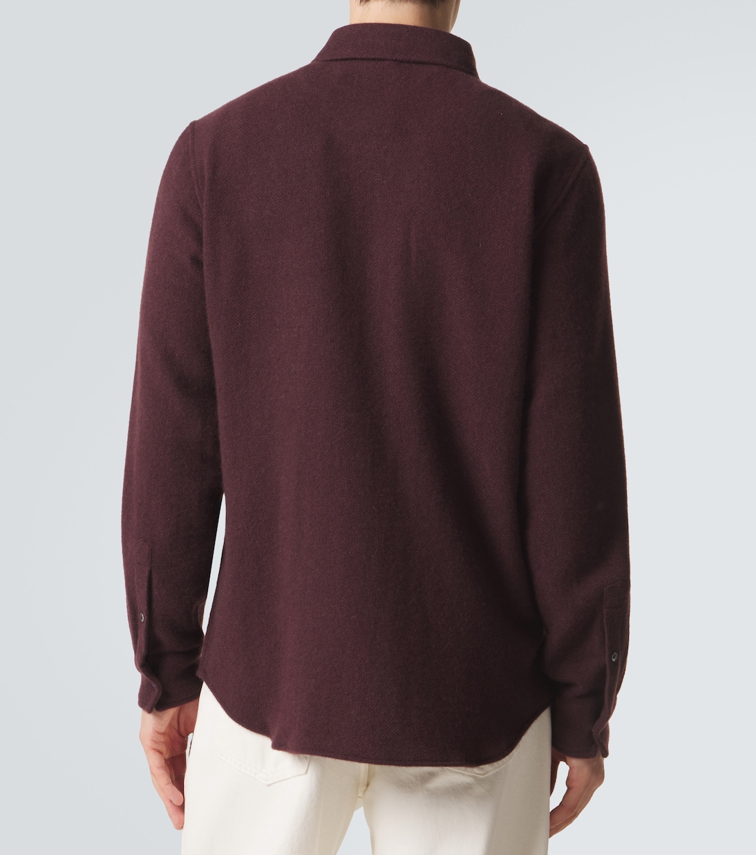Claret cashmere shirt with amethyst | God's True Cashmere