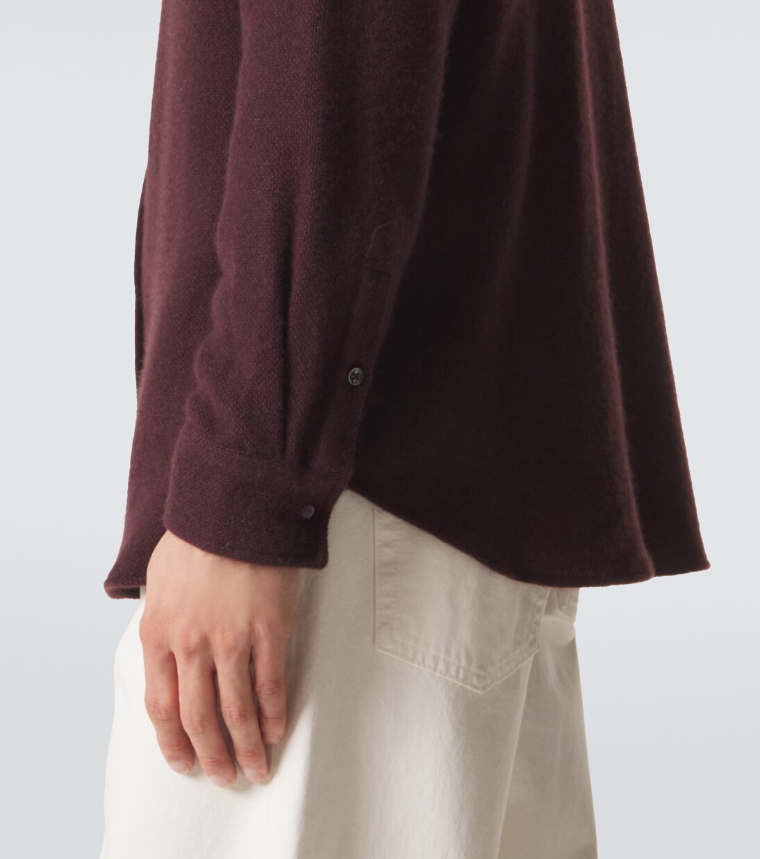 Claret cashmere shirt with amethyst | God's True Cashmere
