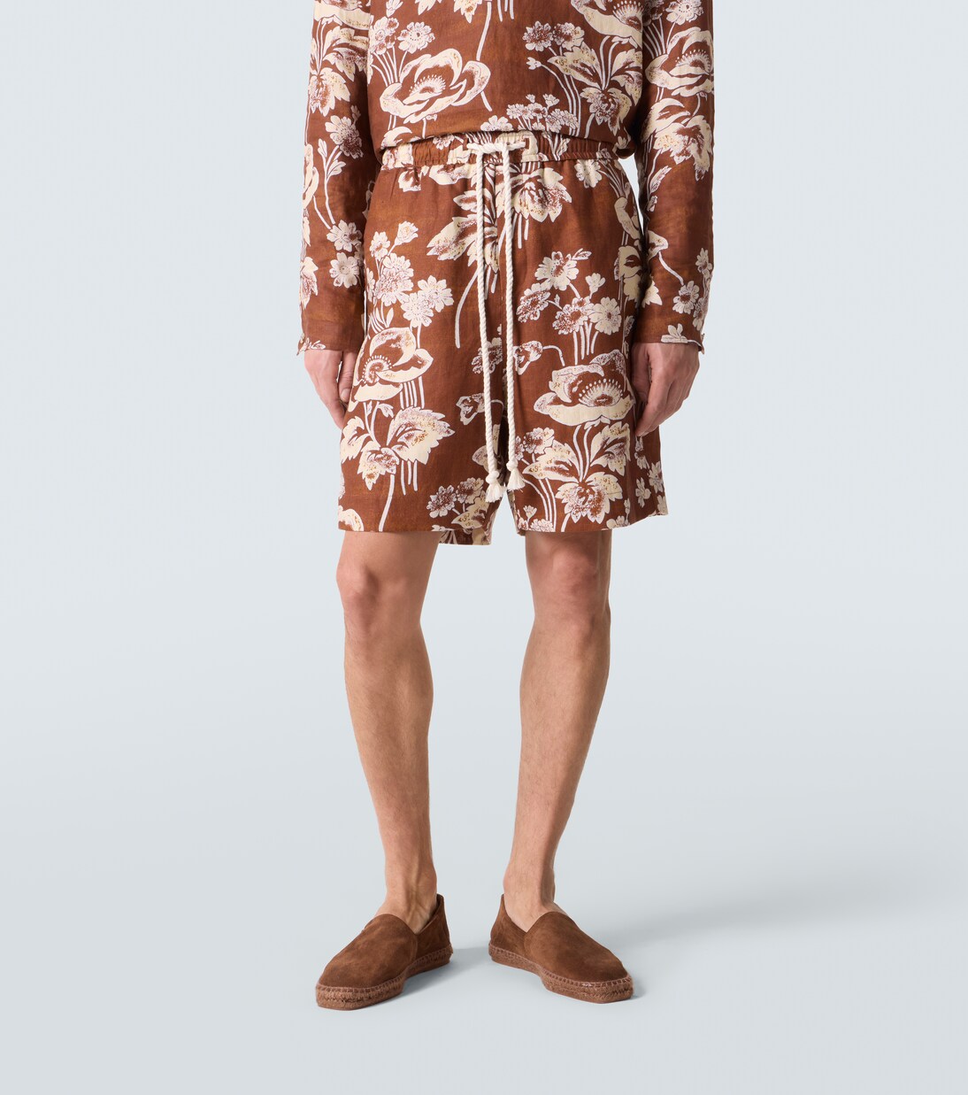 Floral linen Bermuda shorts | Commas
