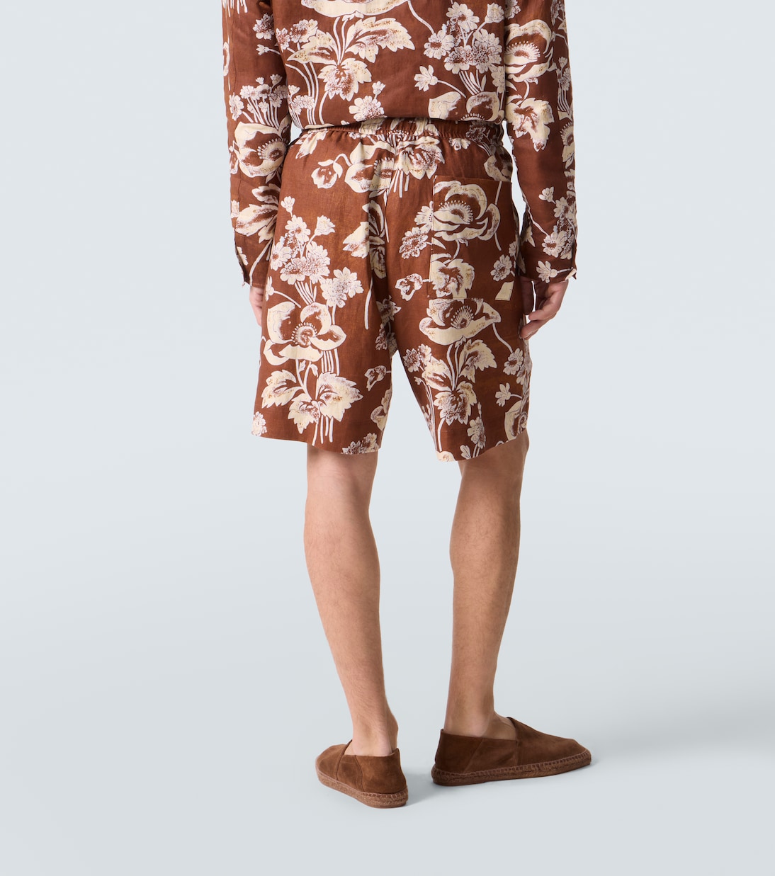 Floral linen Bermuda shorts | Commas