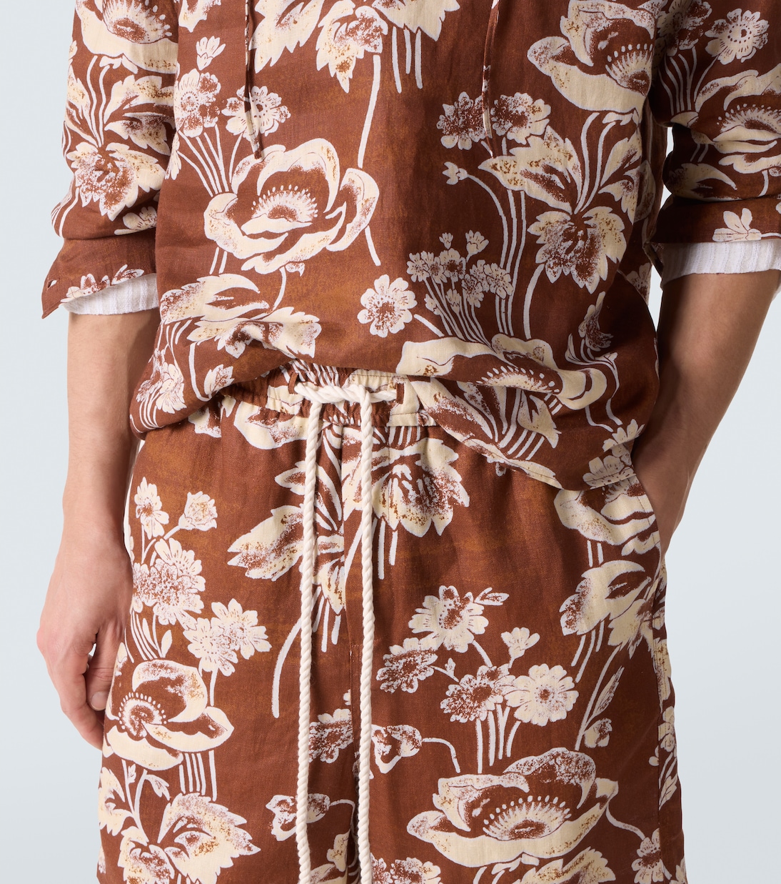 Floral linen Bermuda shorts | Commas