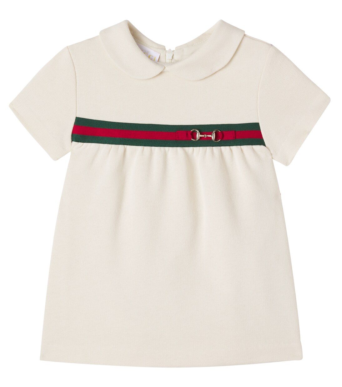 Horsebit Web Stripe cotton dress | Gucci Kids