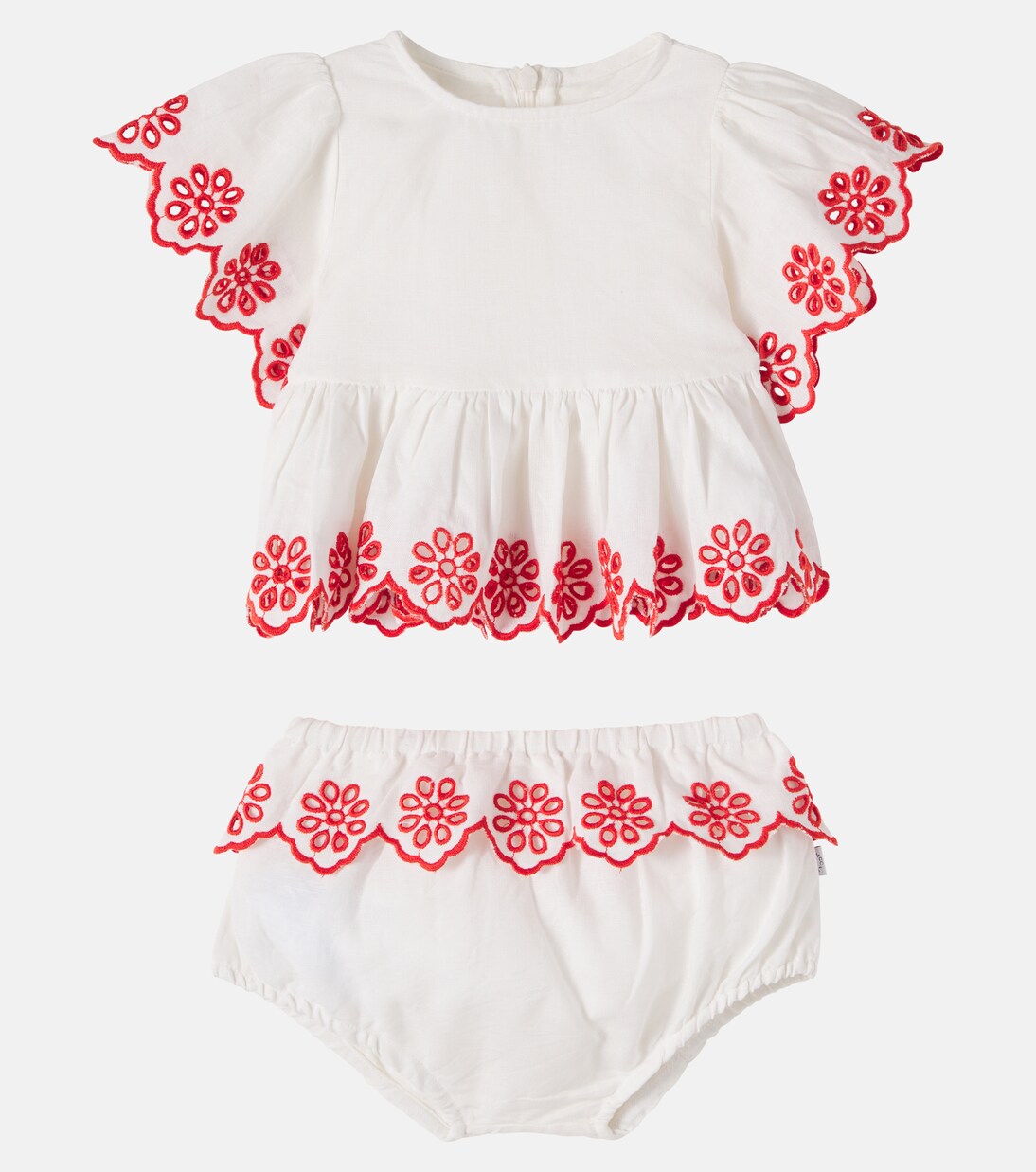 Baby embroidered top and shorts set | Stella McCartney Kids
