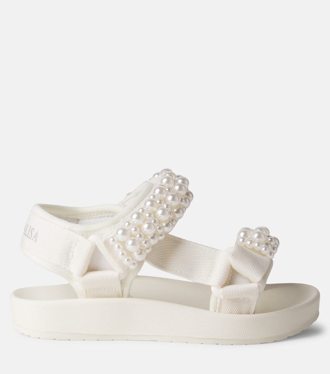 Faux pearl-embellished sandals | Monnalisa