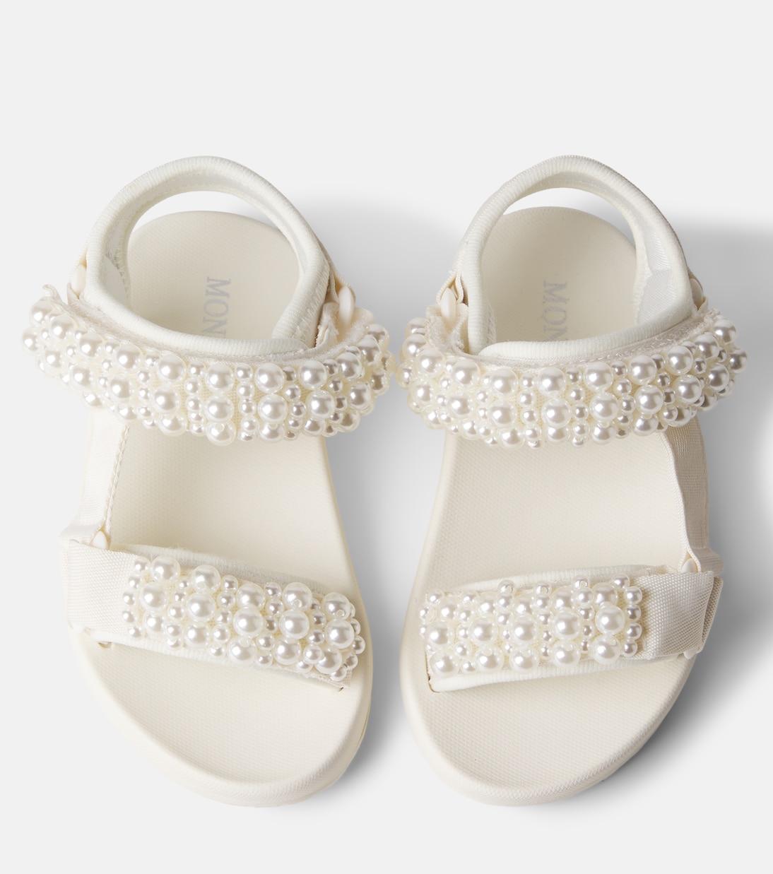Faux pearl-embellished sandals | Monnalisa
